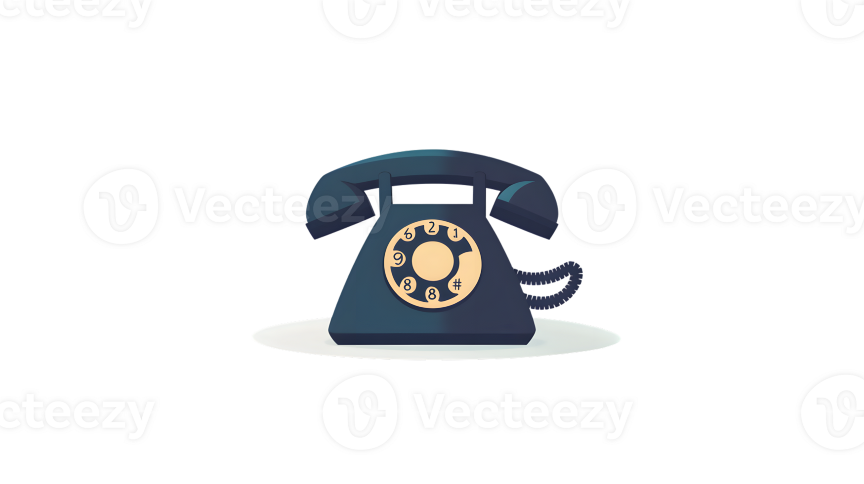 Retro Rotary Phone with Vintage Design and Classic Dialing Features for Communication Themes png