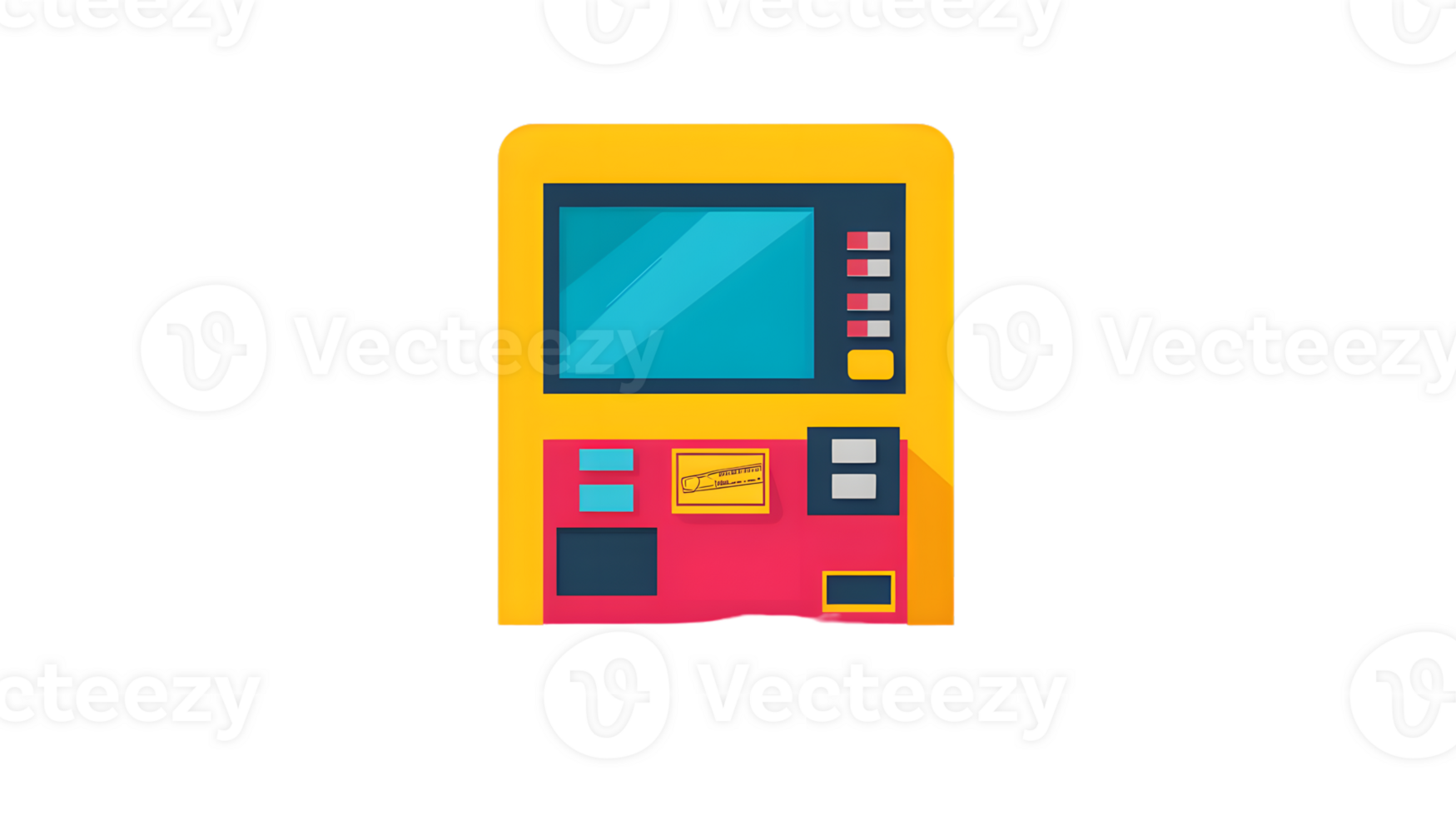 Retro Arcade Game Machine with Colorful Buttons and Screen for Gaming Enthusiasts png