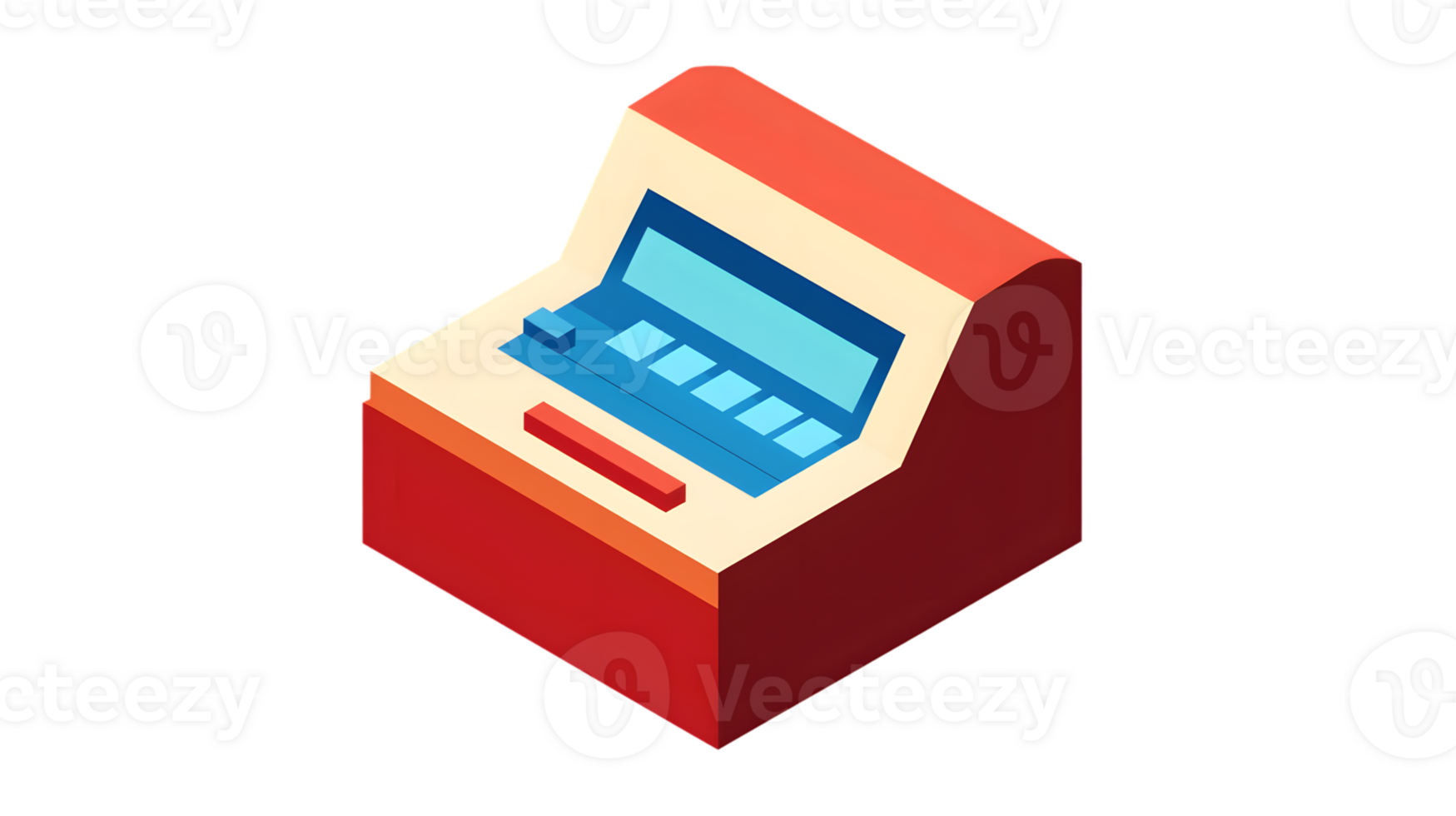 Retro Cash Register with Digital Display Vintage Style for Retail Finance and Accounting Nee png
