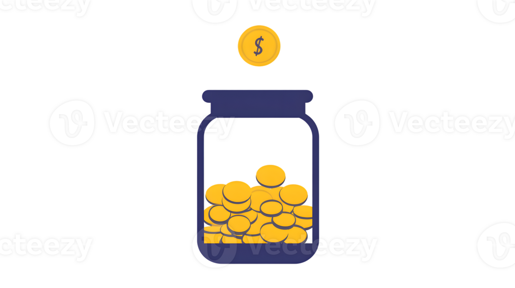 Saving Money Coins in a Jar with Dollar Sign Icon png