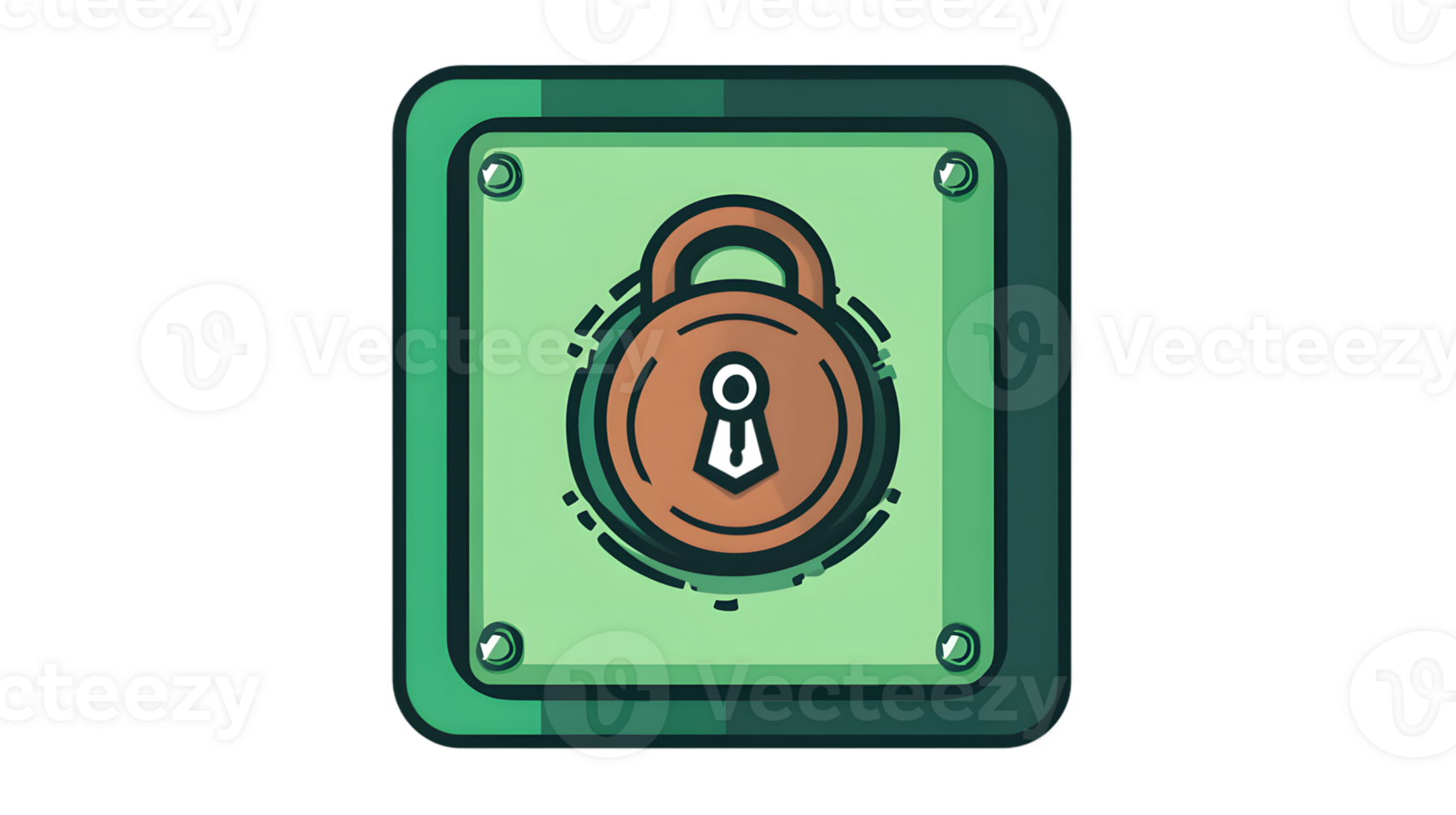 Secure Lock Icon with Green Panel Digital Security Protection and Safety Symbol for Websites png