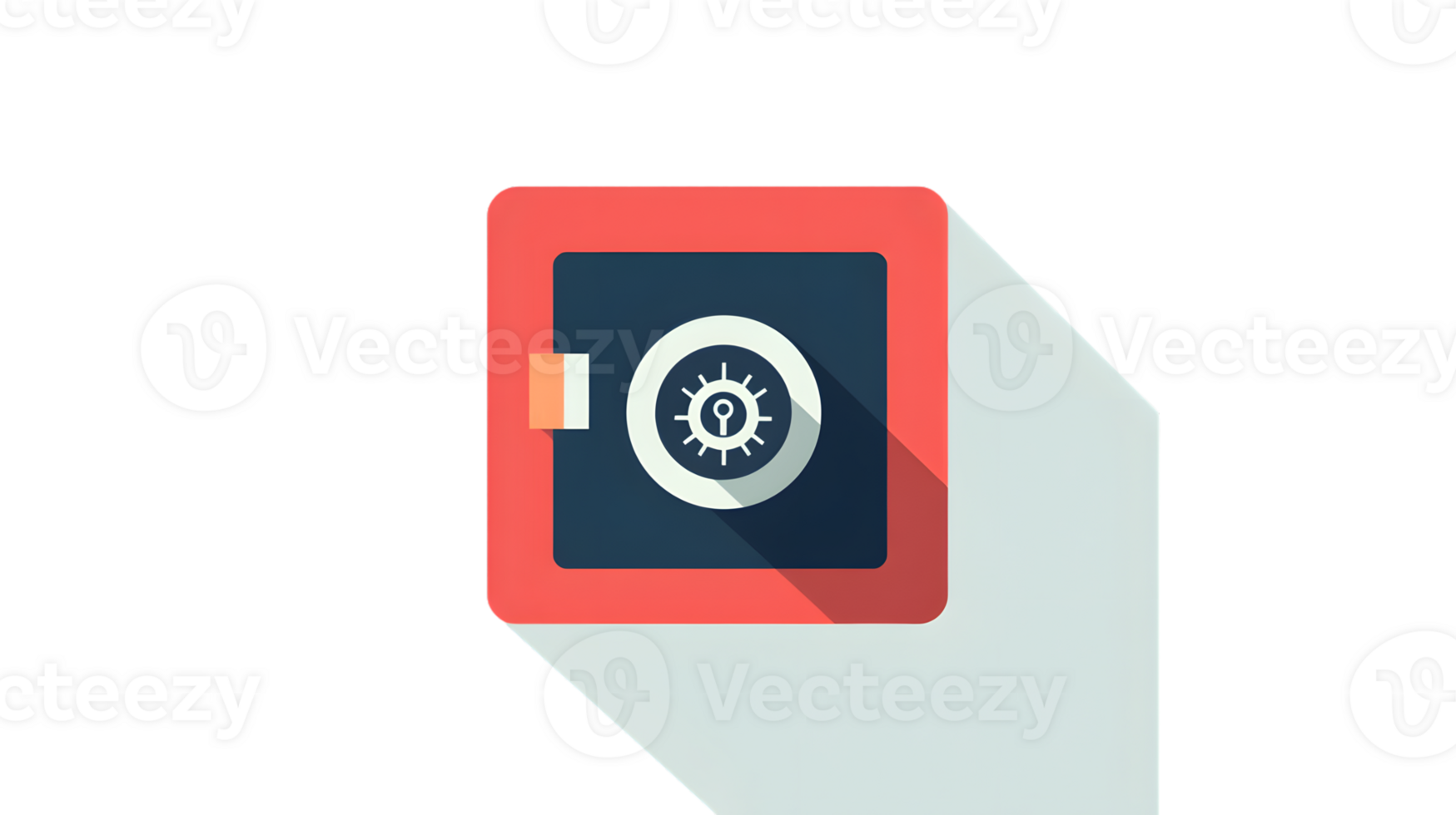 Secure Data Vault Icon with Key and Gear Symbol for Technology and ...