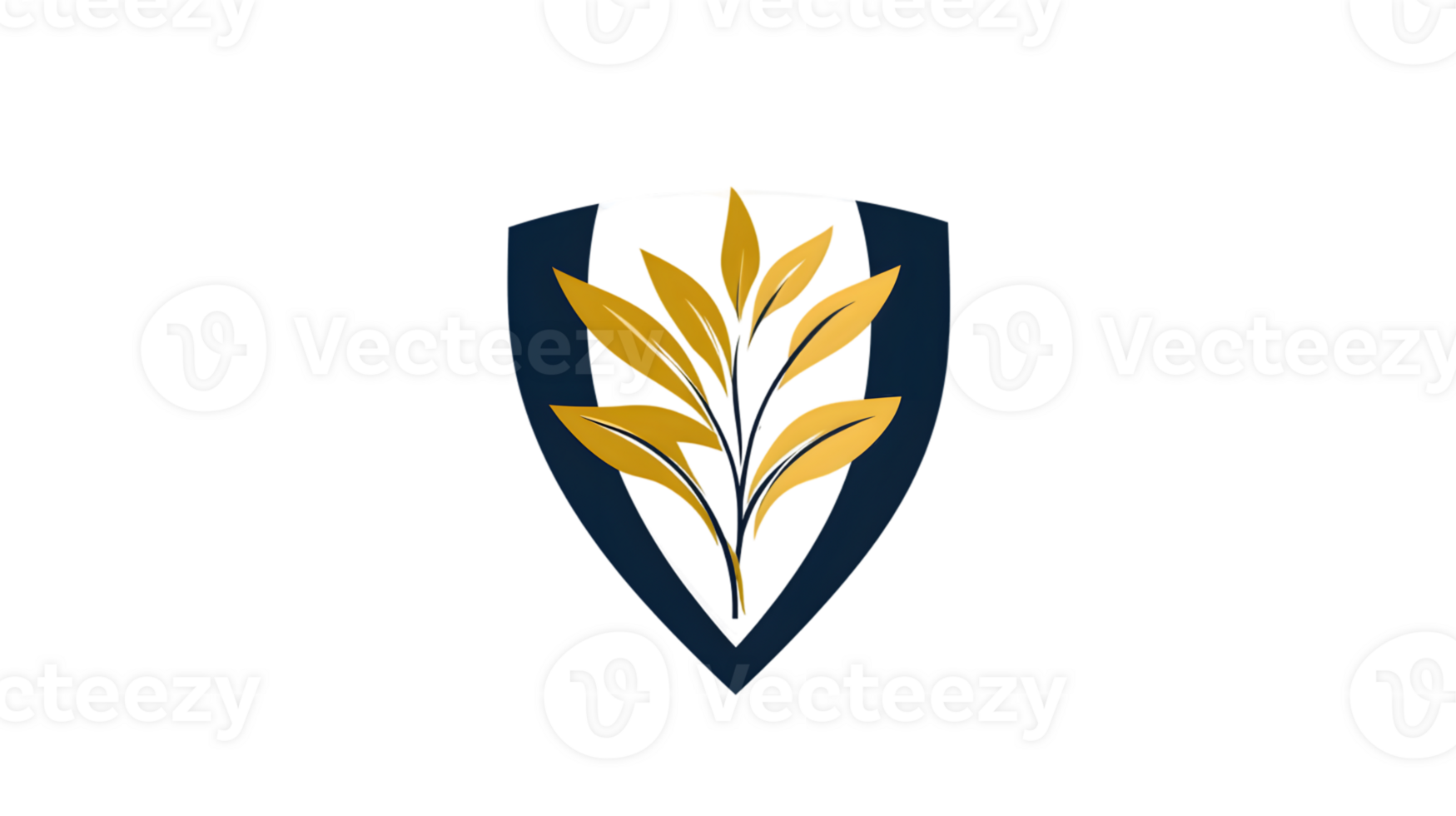 Shield Emblem with Golden Wheat Design for Agriculture and Protection Concepts png