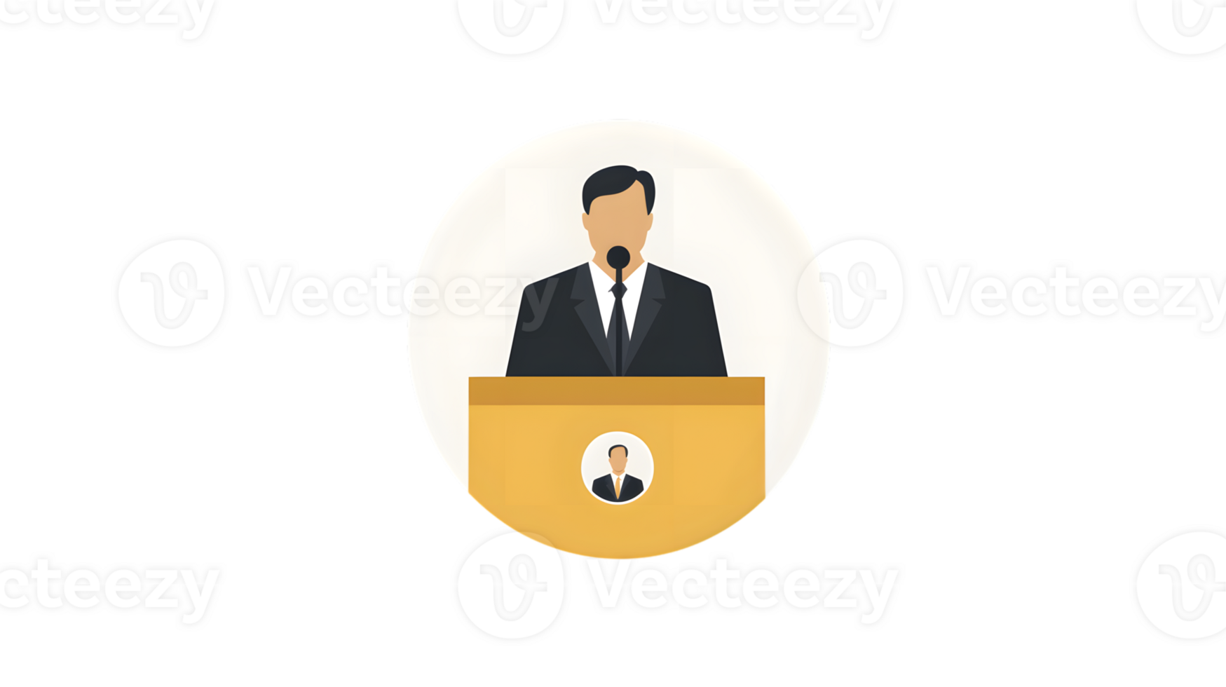 Speaker at Podium with Microphone Professional Presentation Icon png