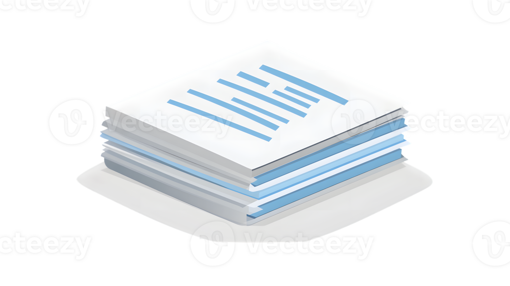 Stack of Documents with Blue Lines Ideal for Business Education and Office Themes png