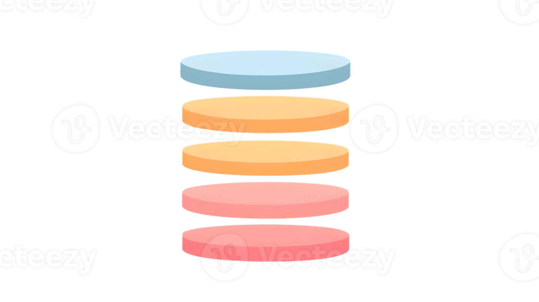 Stacked Discs in Gradient Colors Abstract Design for Presentations and Infographics png