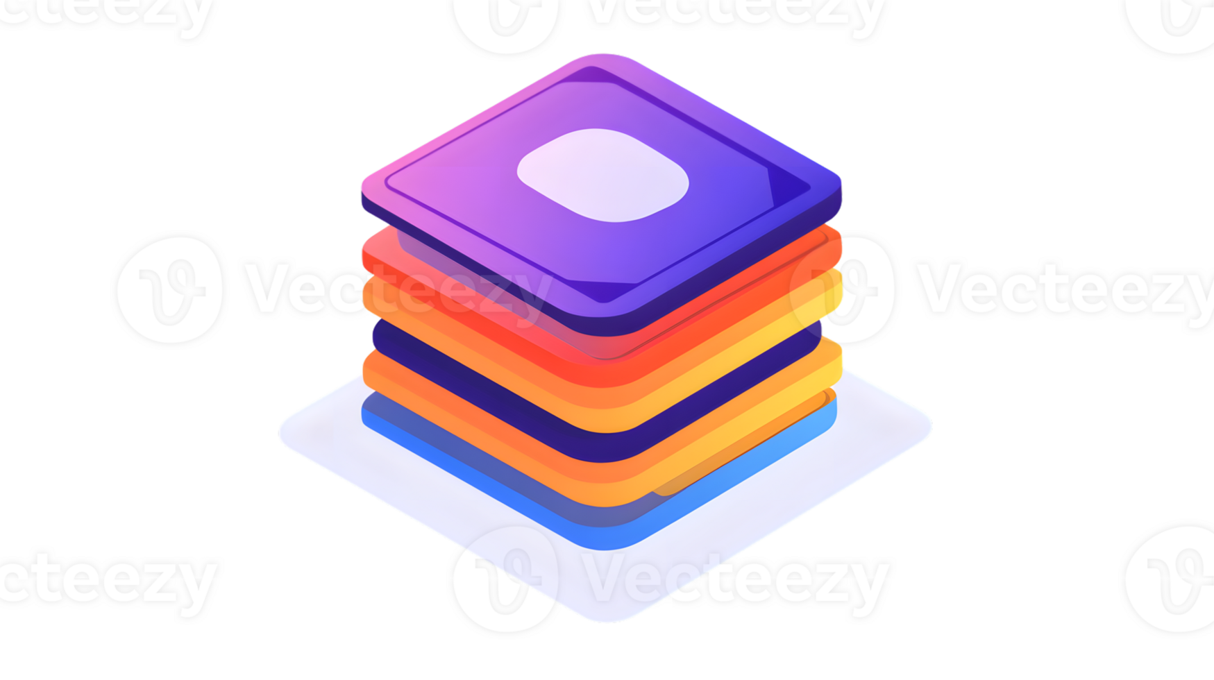 Stacked Colorful Layers with Gradient Effects for Design and Technology Concepts png