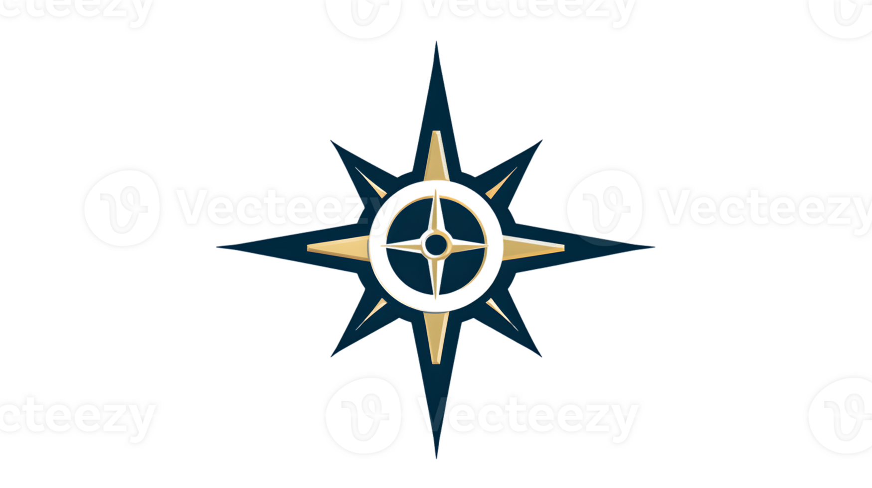 Stylish Compass Rose Design with Gold and Blue Accents for Navigation Exploration and Travel png