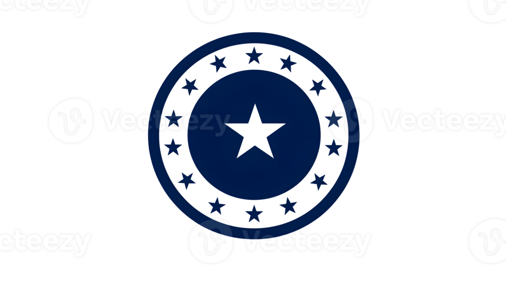 Stylized Star Emblem with Circular Design and Surrounding Stars Ideal for Logos Badges and S png