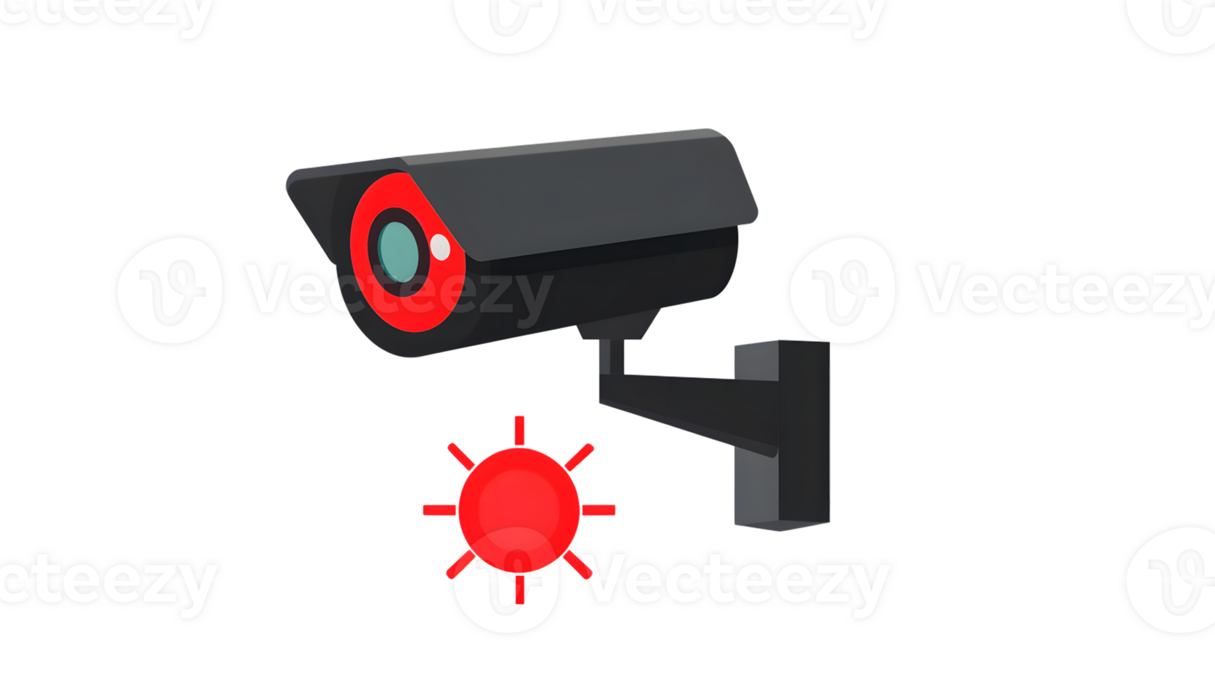 Surveillance Camera with Sun Icon Security Monitoring and Privacy Protection png