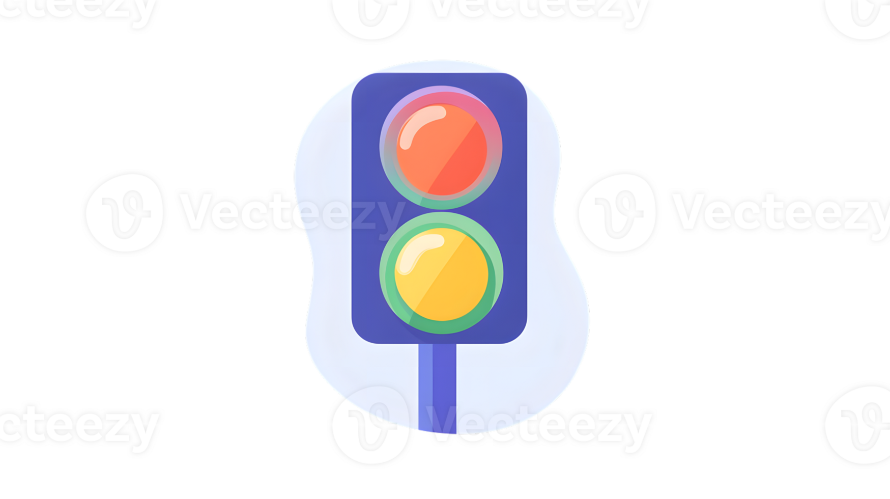 Traffic Light Icon Red and Yellow Lights Simple Illustration App Design Element png