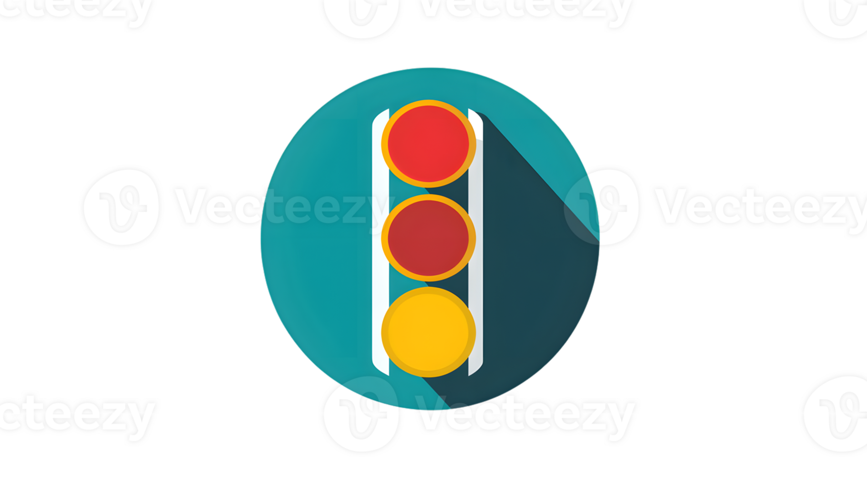 Traffic Light Icon in Modern Design with Vibrant Colors and Circular Background for Web Apps png