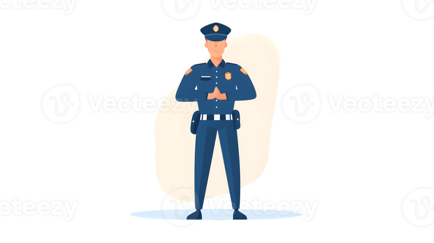 Uniformed Officer Standing with Hands Folded Security Guard Illustration Law Enforcement Icon png
