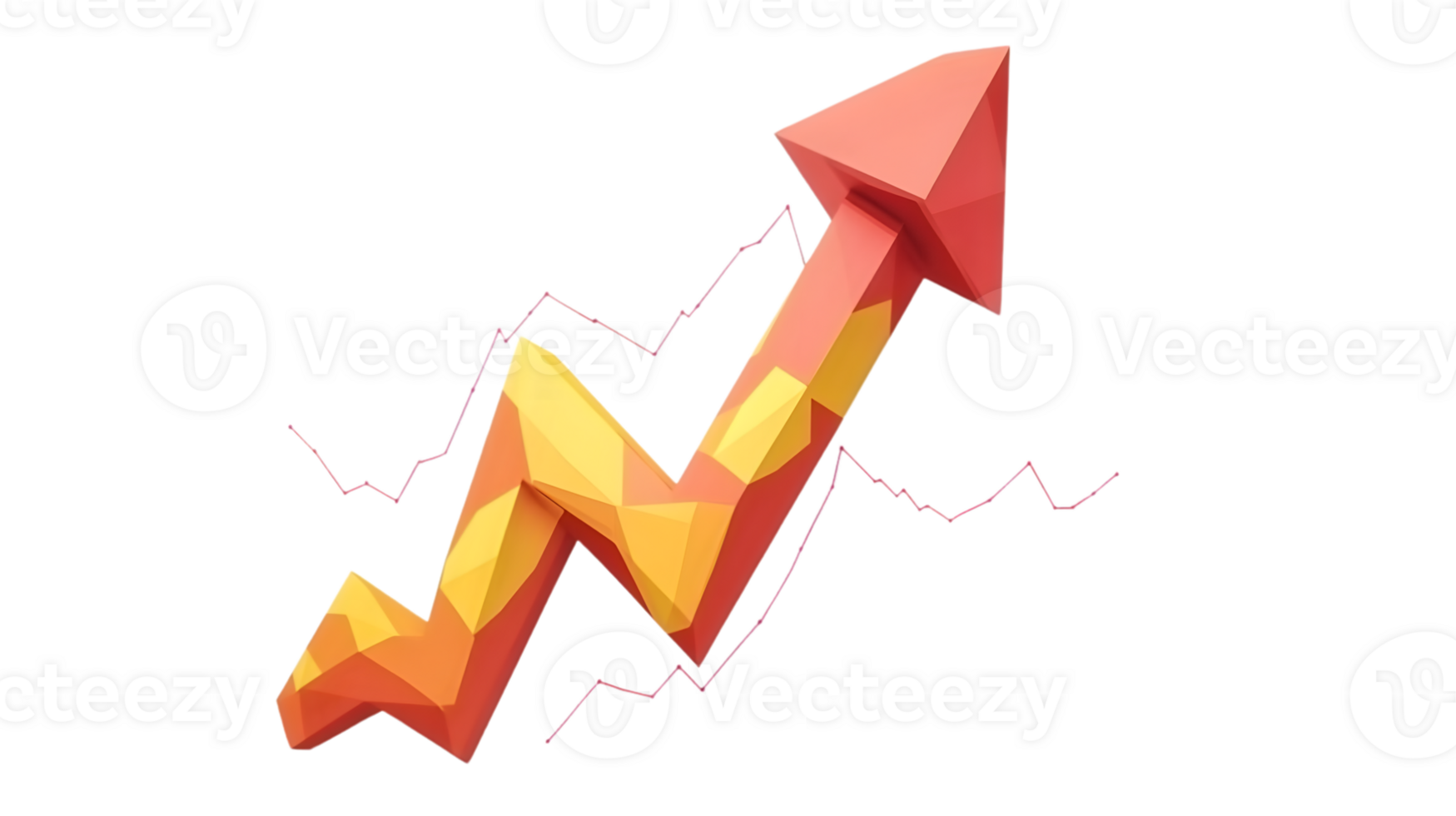 Upward Trend Arrow with Graph Line Symbolizing Growth Success and Progress in Business and F png