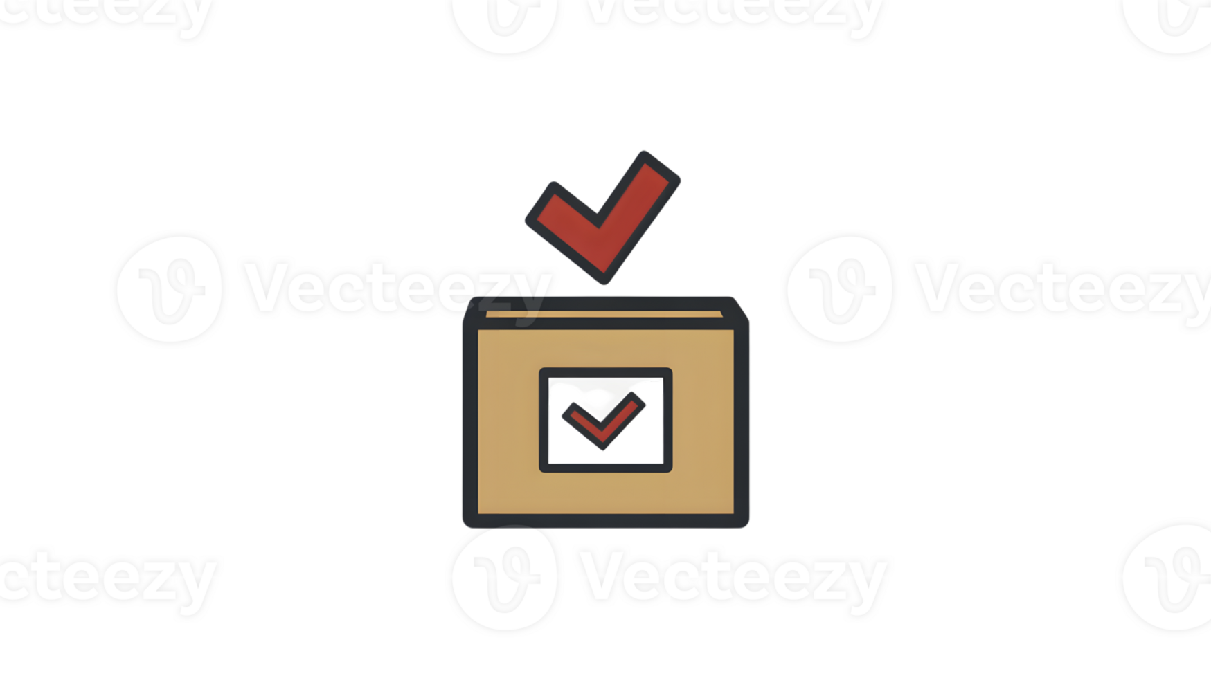 Voting Box with Check Mark Digital Illustration for Elections Surveys and Polls png
