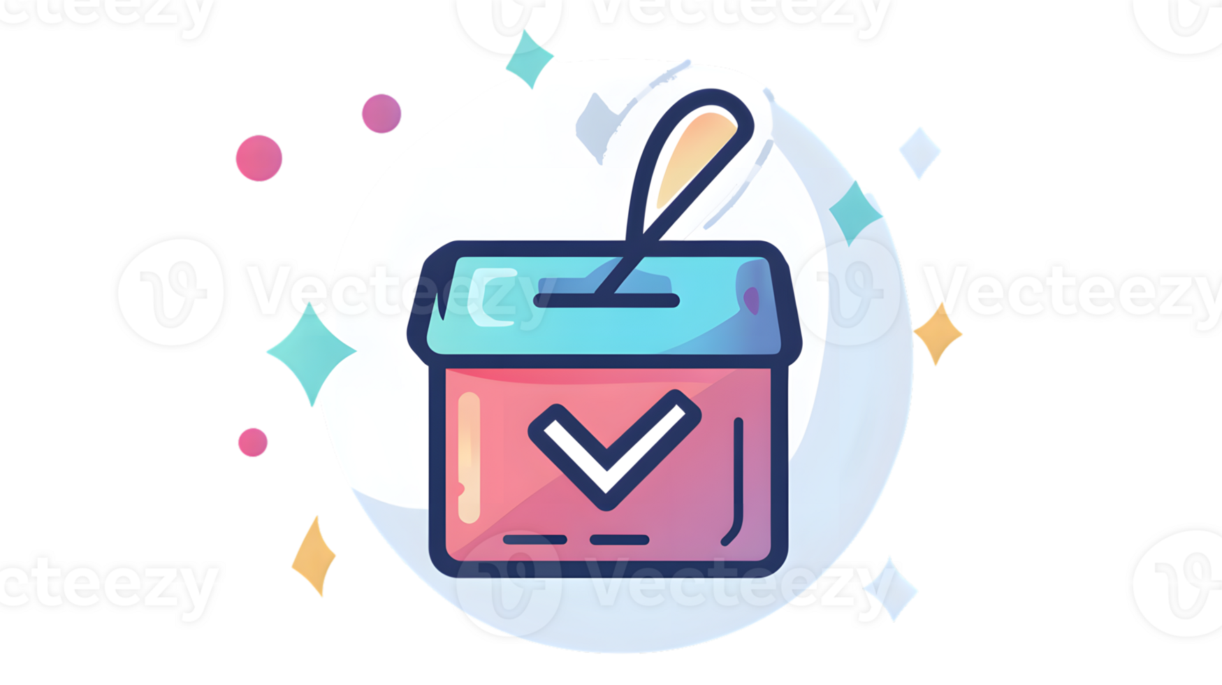 Vibrant Voting Box with Check Mark Democracy Elections and Celebration Icon png