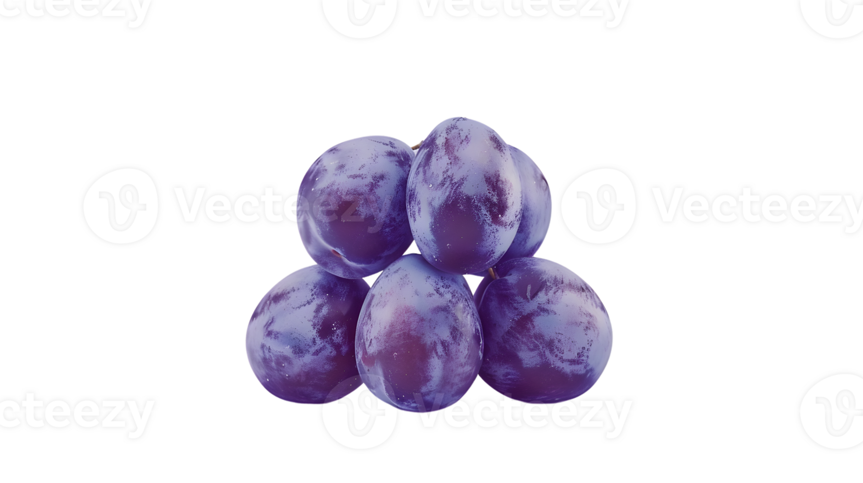 A cluster of ripe purple fruits with a glossy finish against a black background png