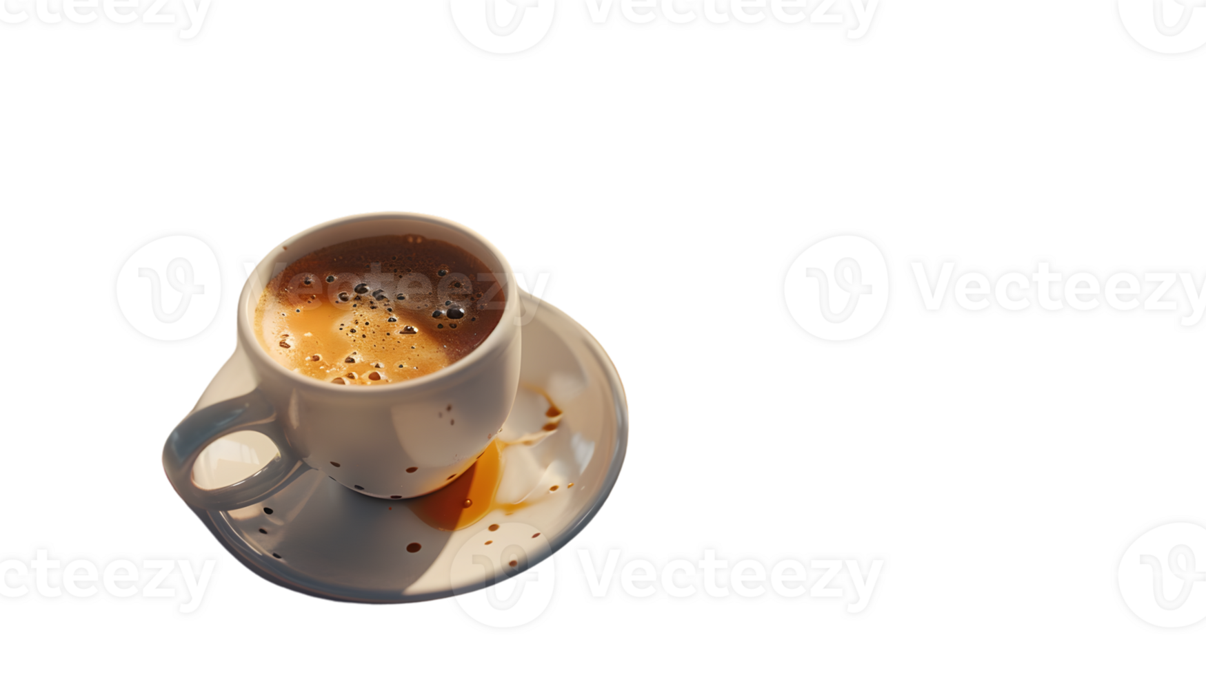 A steaming cup of coffee with rich foam on a saucer perfect for morning or evening relaxation png