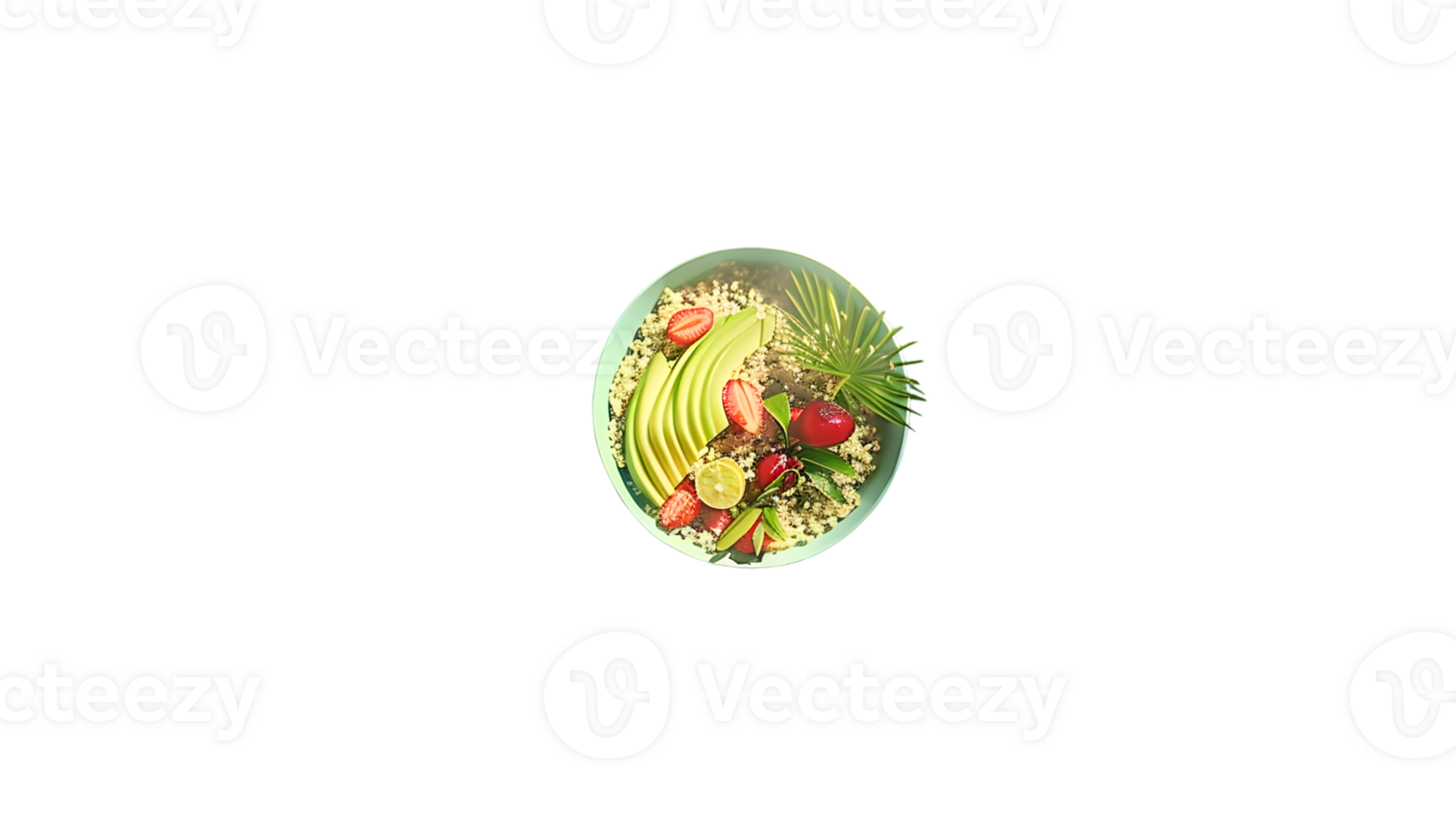 A vibrant bowl of fresh fruits and vegetables perfect for health and wellness content png