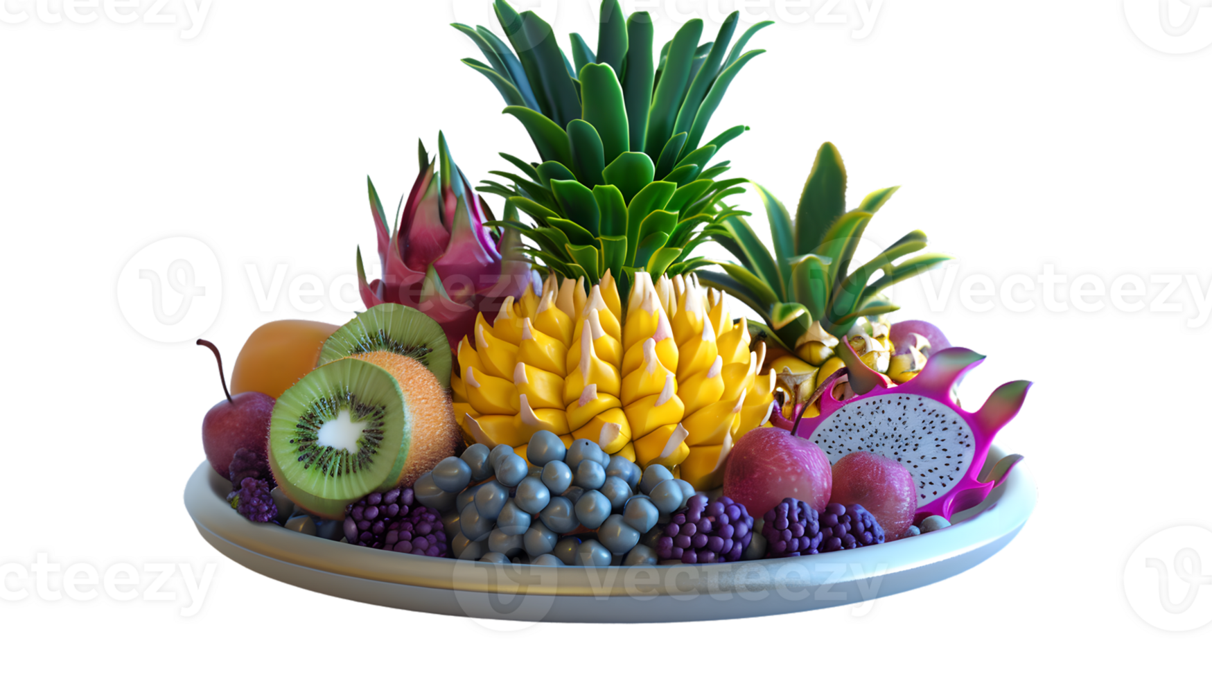 A vibrant assortment of tropical and exotic fruits arranged on a plate perfect for culinary h png