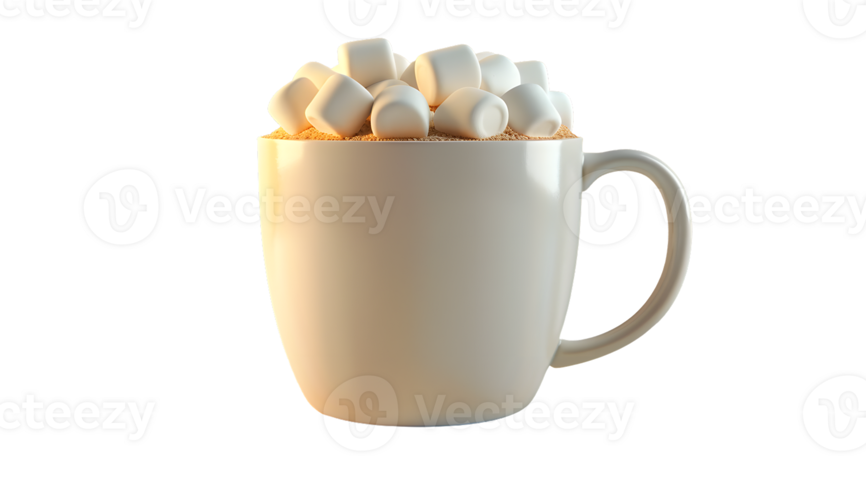 Cozy Hot Beverage with Marshmallows and Cinnamon in a Ceramic Mug Perfect for Winter Drinks C png