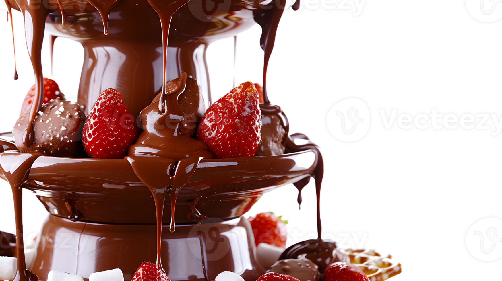 Chocolate Fountain with Strawberries and Sweets png