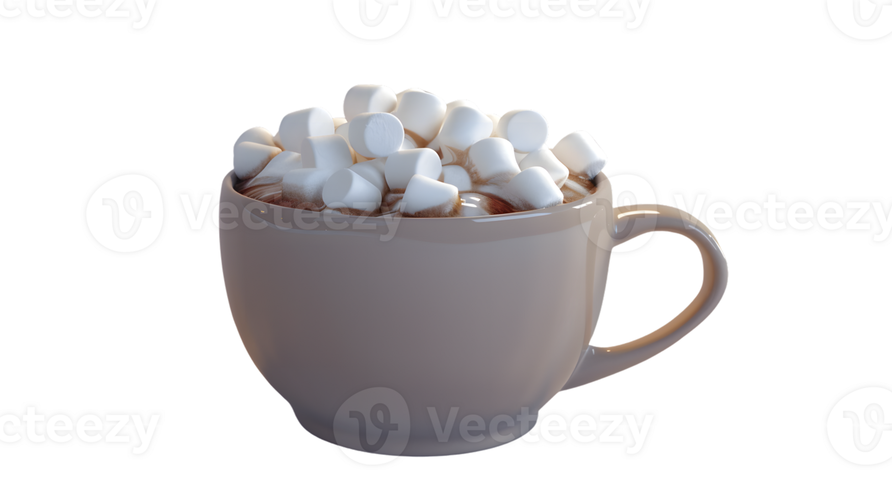 Cozy Hot Beverage with Marshmallows in a Ceramic Mug Perfect for Winter Comfort and Culinary png