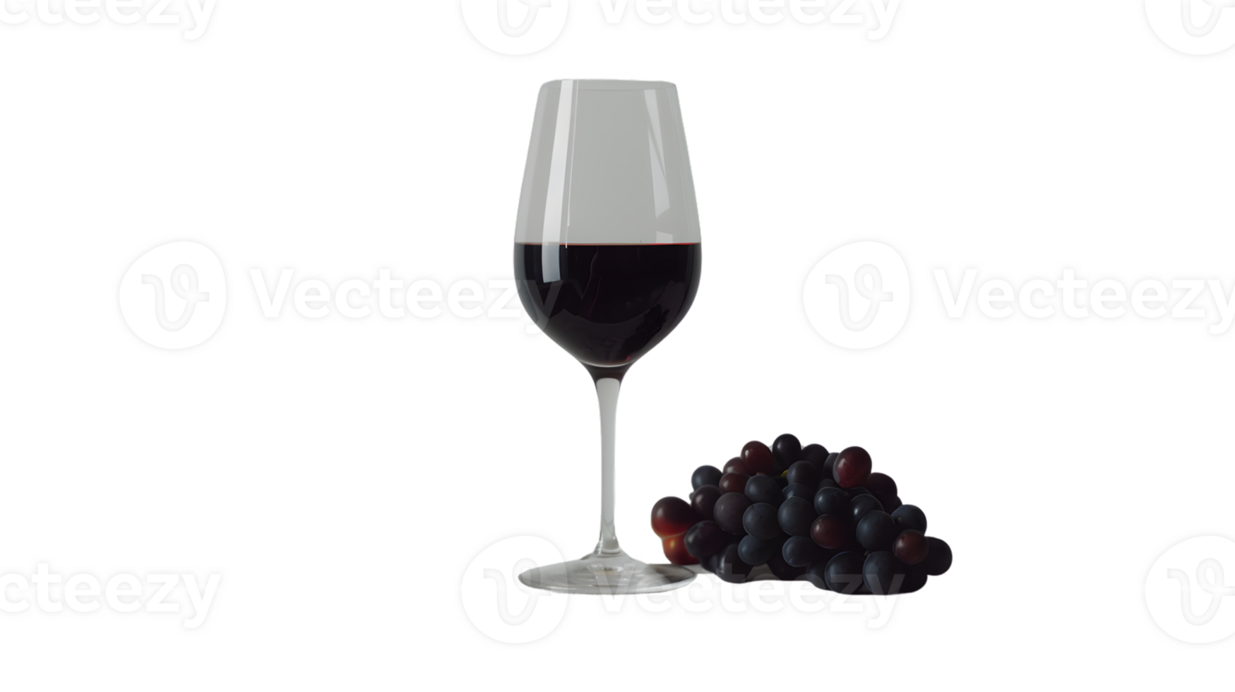 Elegant Wine Glass with Red Wine and Fresh Grapes Perfect for Culinary and Beverage Theme s png