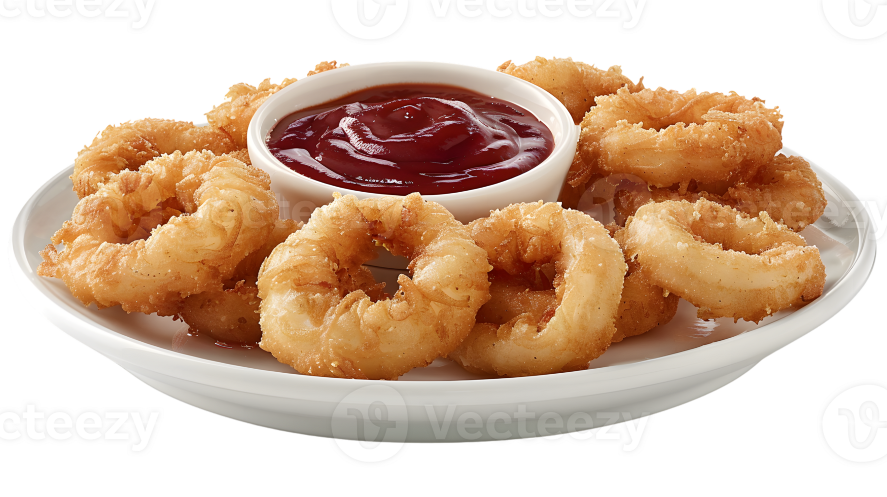 Fried Calamari Rings with Dip Appetizer Food Photography Restaurant Menu Recipe png