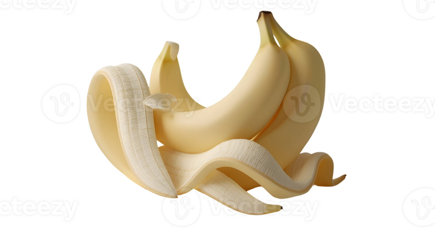 Peelable Delight A Freshly Peeled Banana with Vibrant Yellow Peel and Ripe Fruit Ideal for He png