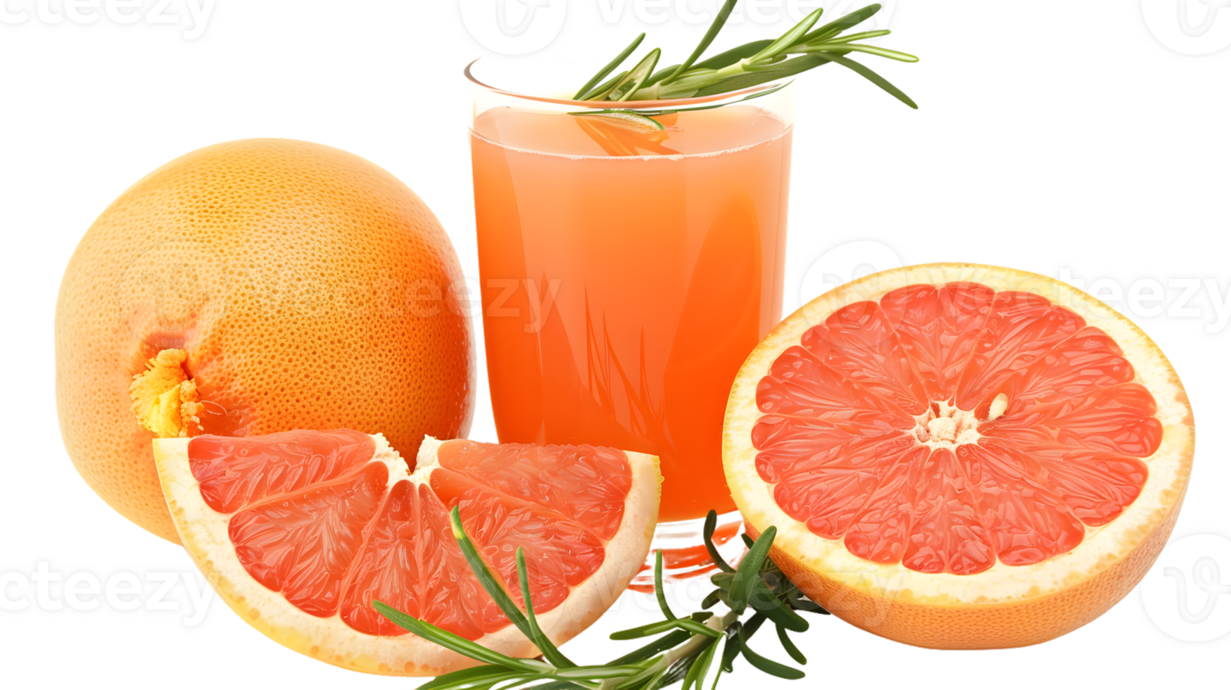 Refreshing Citrus Juice with Rosemary Garnish png