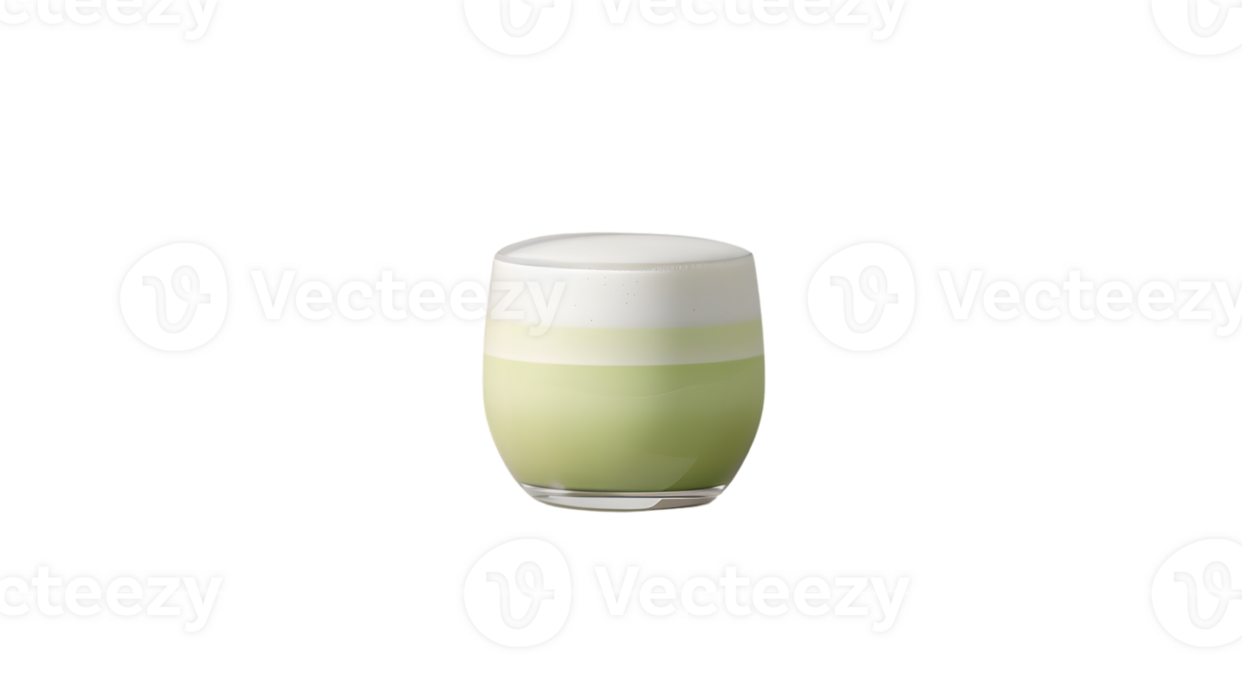 Refreshing Layered Beverage in a Glass with Frothy Top and Smooth Green Base Ideal for Drink P png