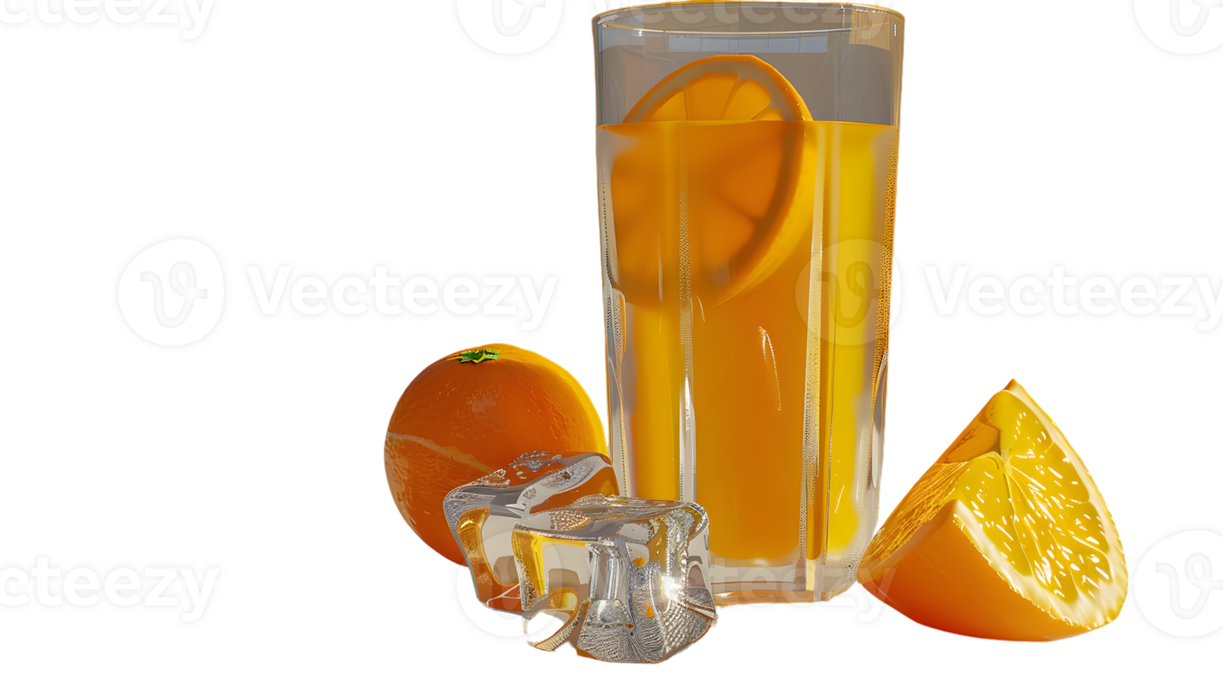 Refreshing Orange Juice with Ice and Slices Perfect for Summer Drinks Healthy Beverage Citru png