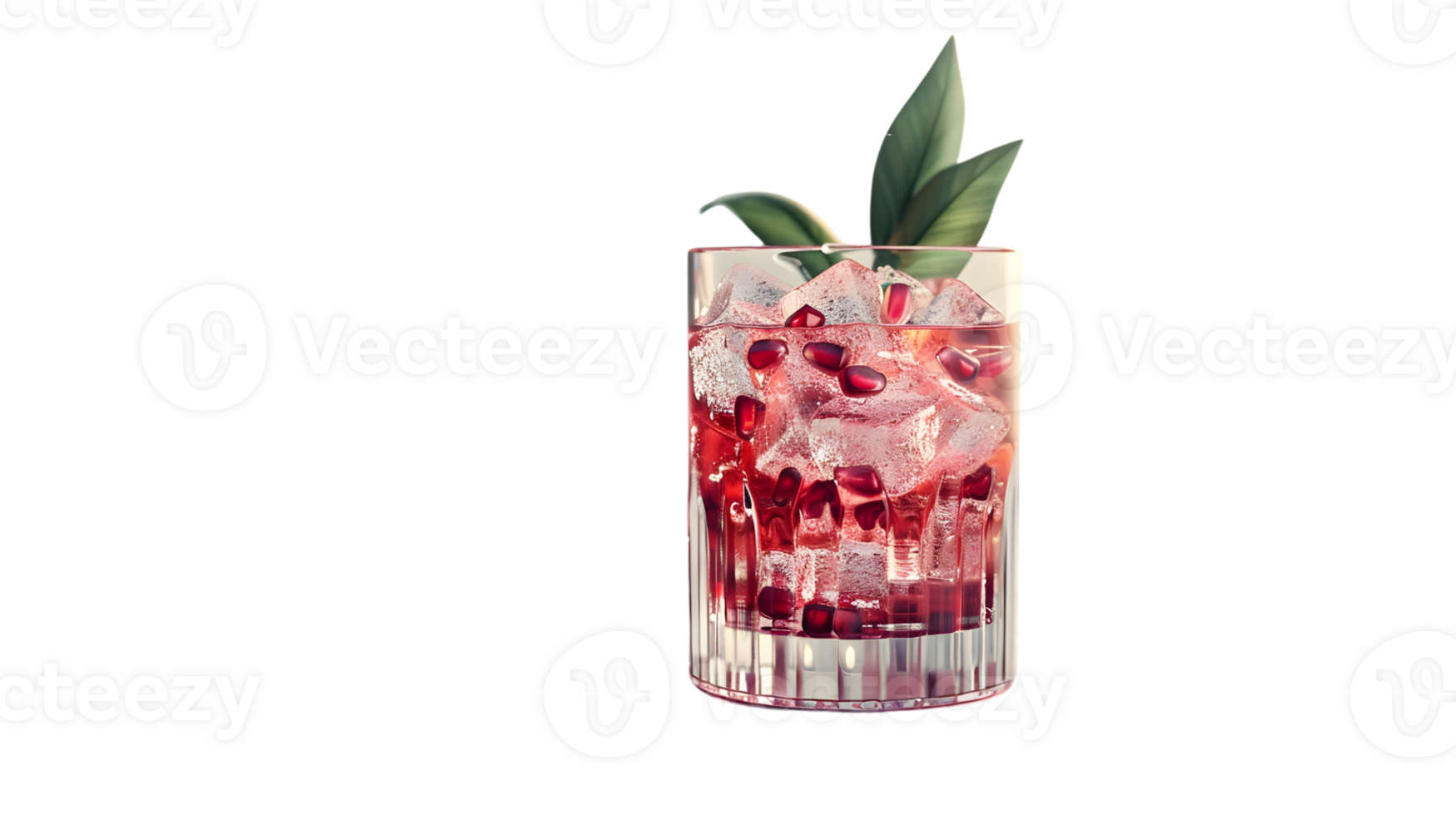 Refreshing Red Cocktail with Ice and Garnish Perfect for Summer Drinks Beverage Photography png