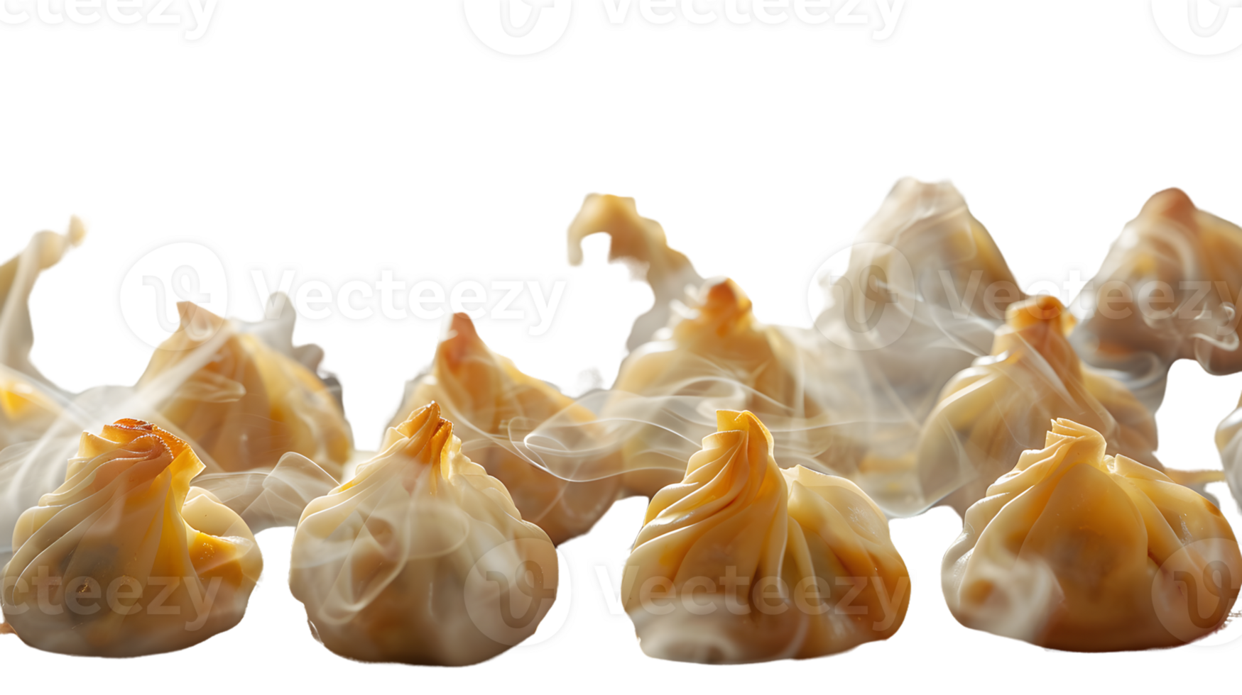 Steaming Dumplings with Delicate Wrinkles and Aromatic Smoke Perfect for Culinary and Food Pho png