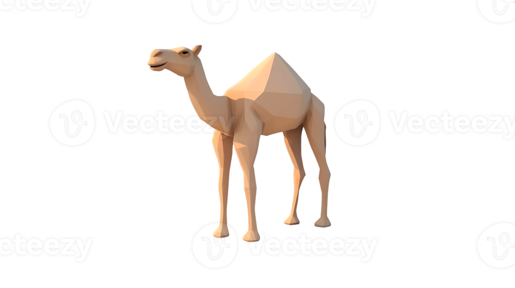 3D Rendered Camel with Geometric Design Low Poly Art Style Animal Illustration for Creative P png