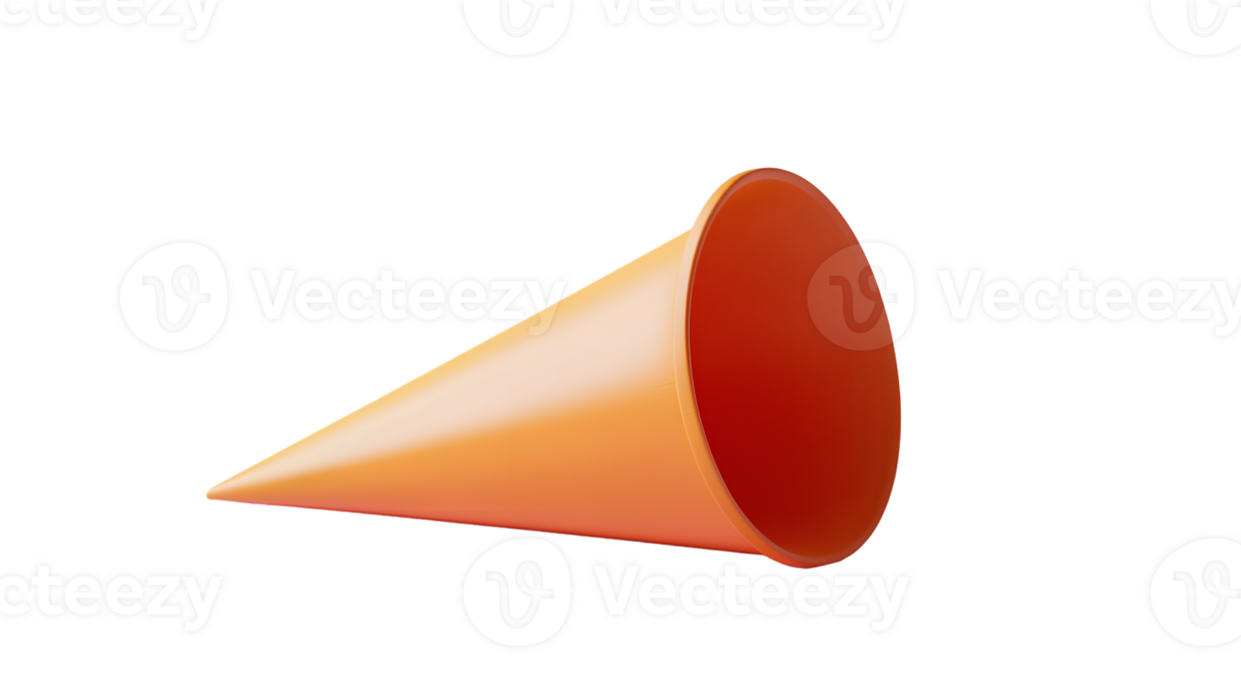 3D Rendered Orange Cone with Gradient Color Ideal for Design Projects and Visual Presentations png