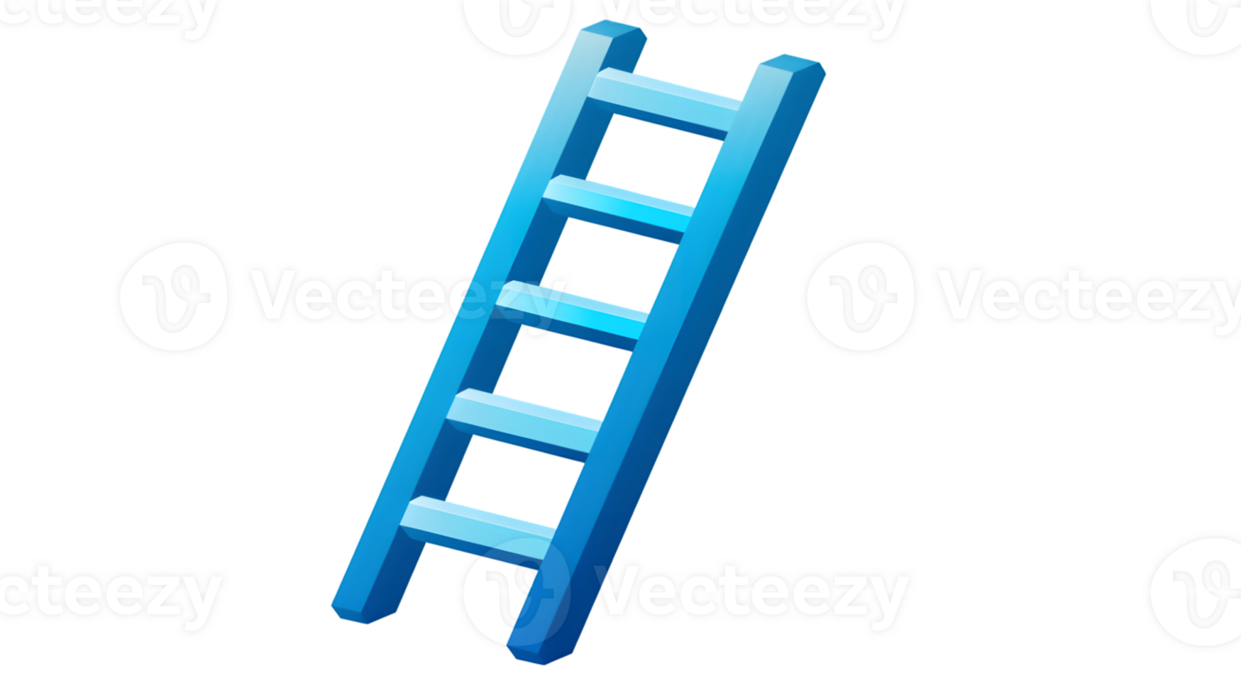 A blue ladder leaning against an invisible wall symbolizing progress and achievement in variou png