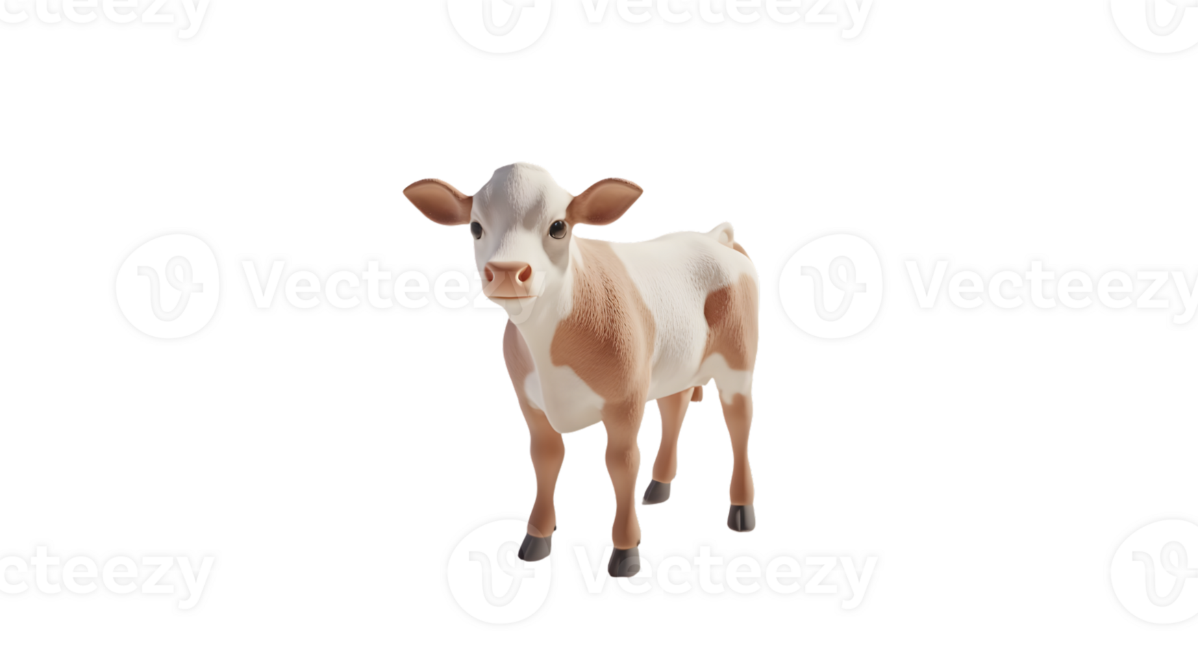 A charming cow standing against a black background ideal for farm animal and agriculture the png