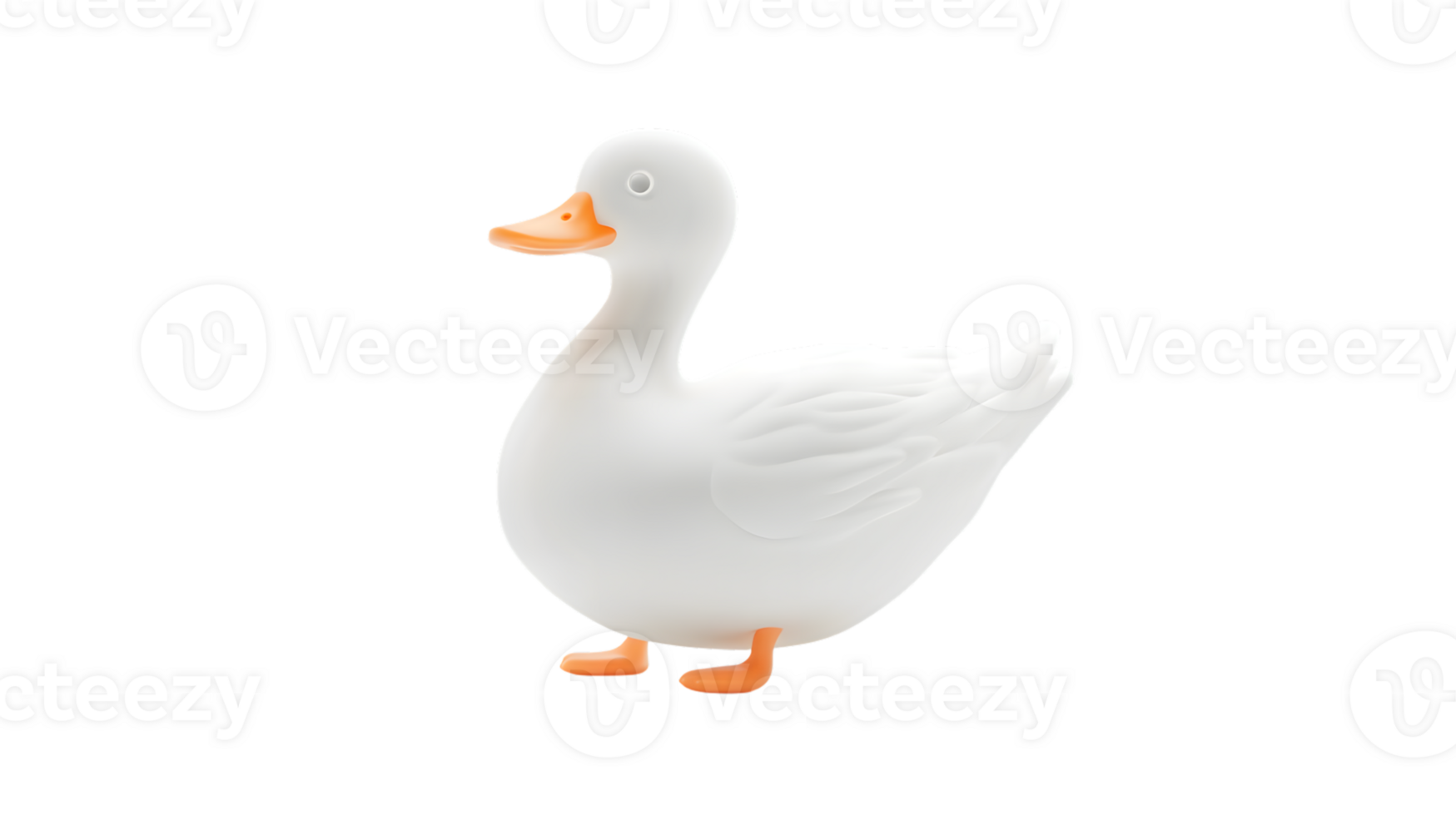A charming white duck with orange beak and feet perfect for nature farm and animal themes png