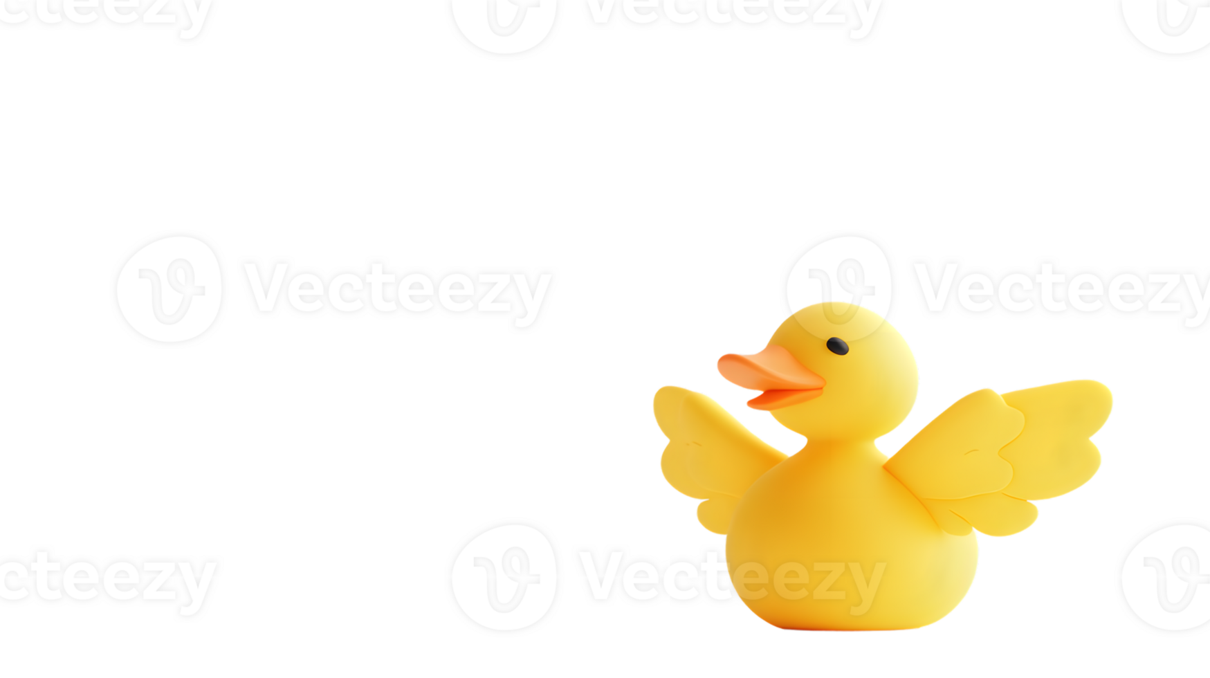 A cheerful yellow duck with wings spread perfect for playful and whimsical designs png