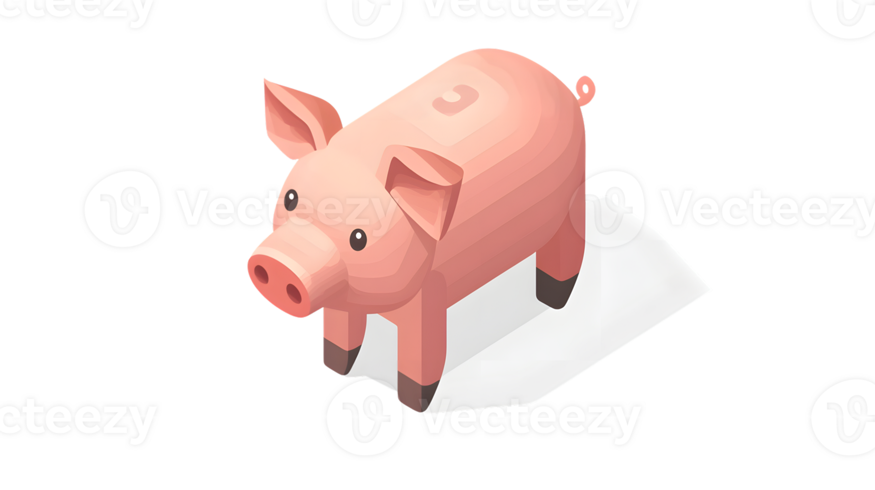 A cute pink pig standing on a white surface ideal for farm animal and agriculture themes png