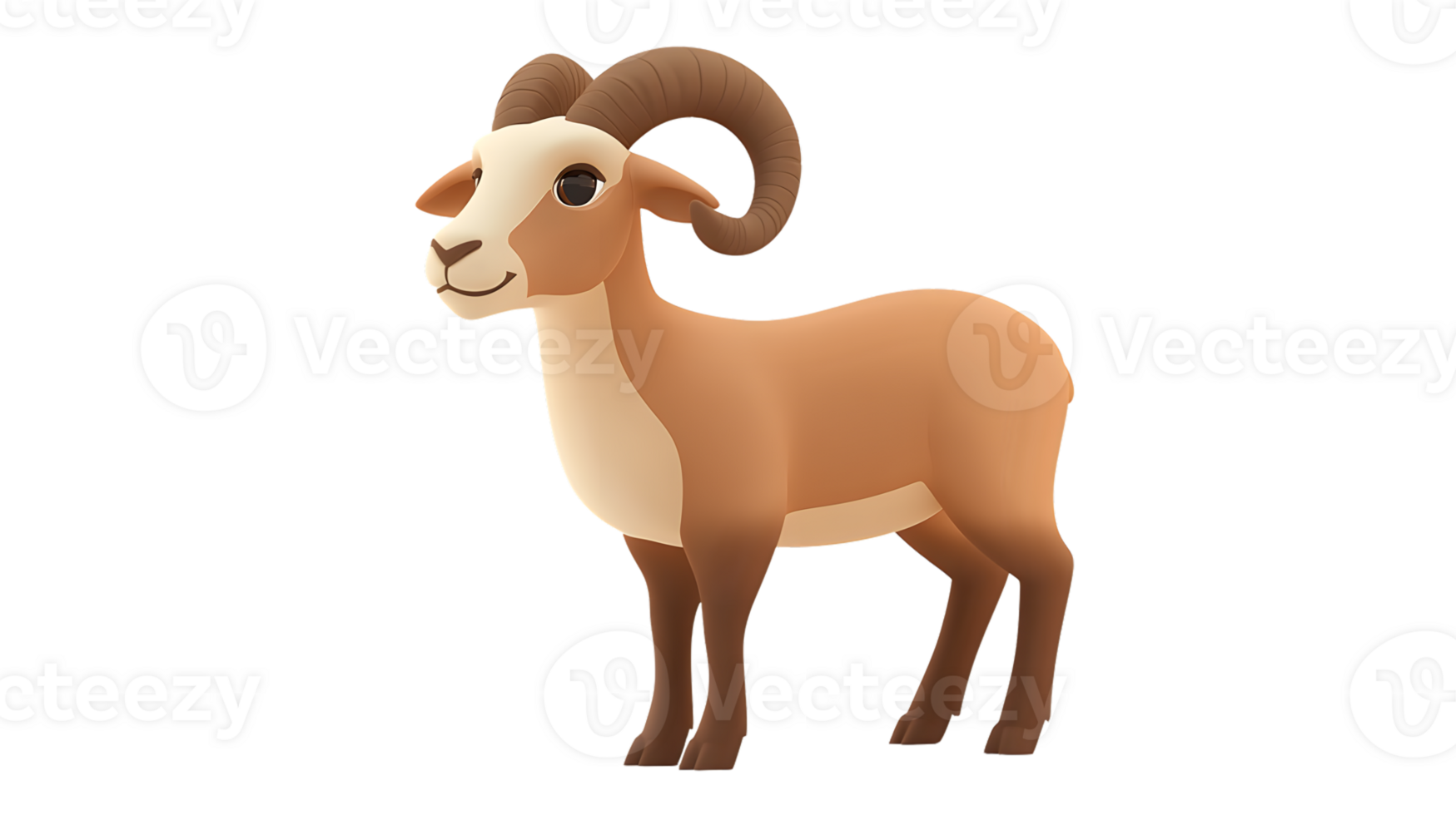 A majestic horned animal with a friendly expression perfect for wildlife nature and educatio png
