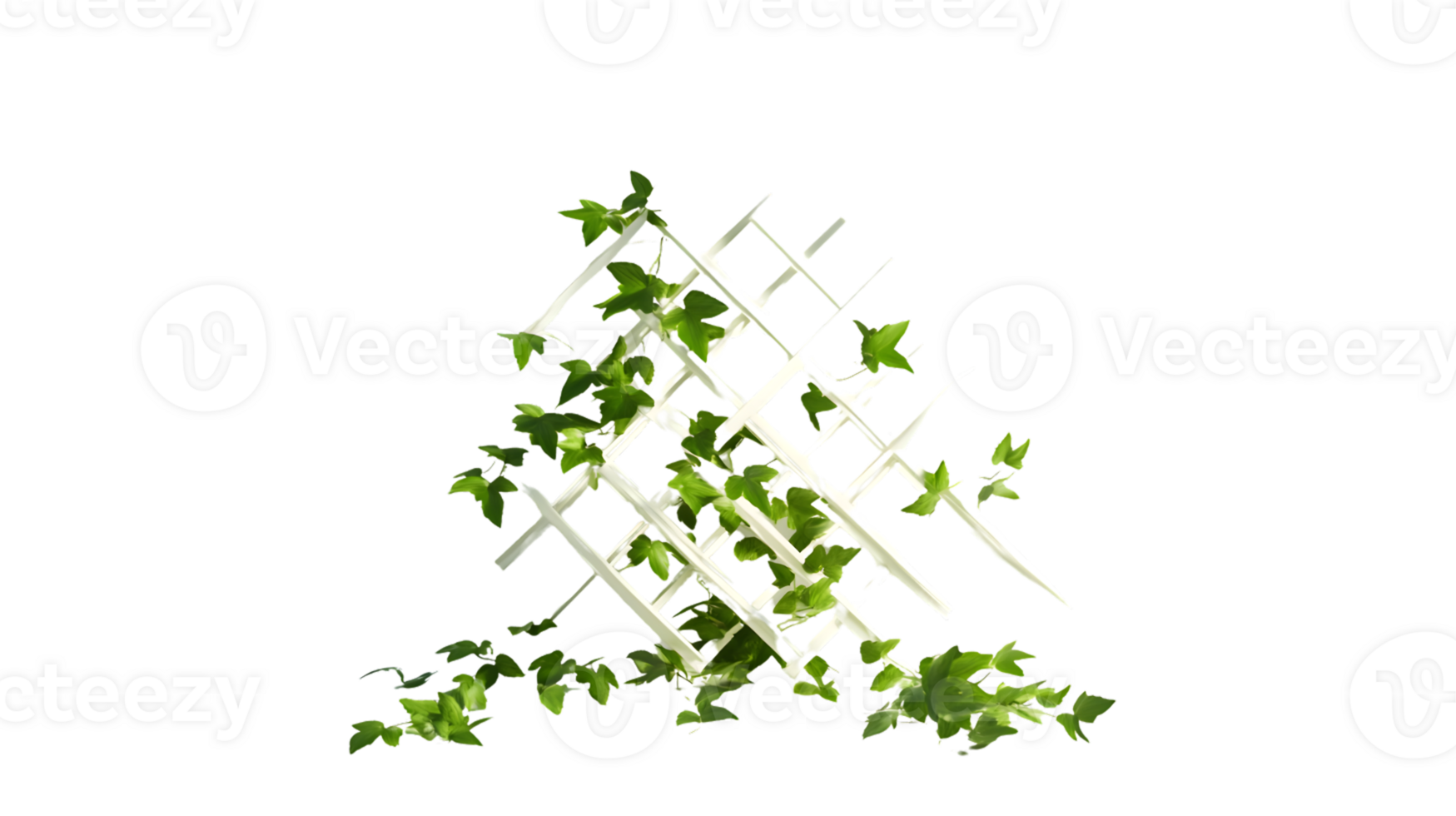 A lattice trellis adorned with lush green leaves perfect for garden design and decorative purp png
