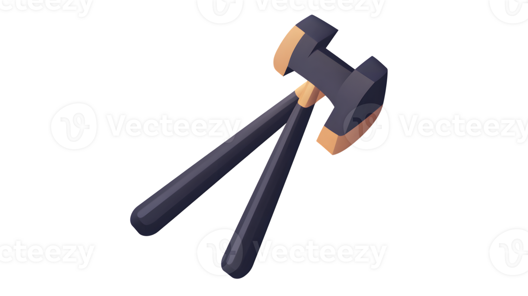 A sturdy hammer with a wooden handle and metal head ideal for construction DIY projects and png