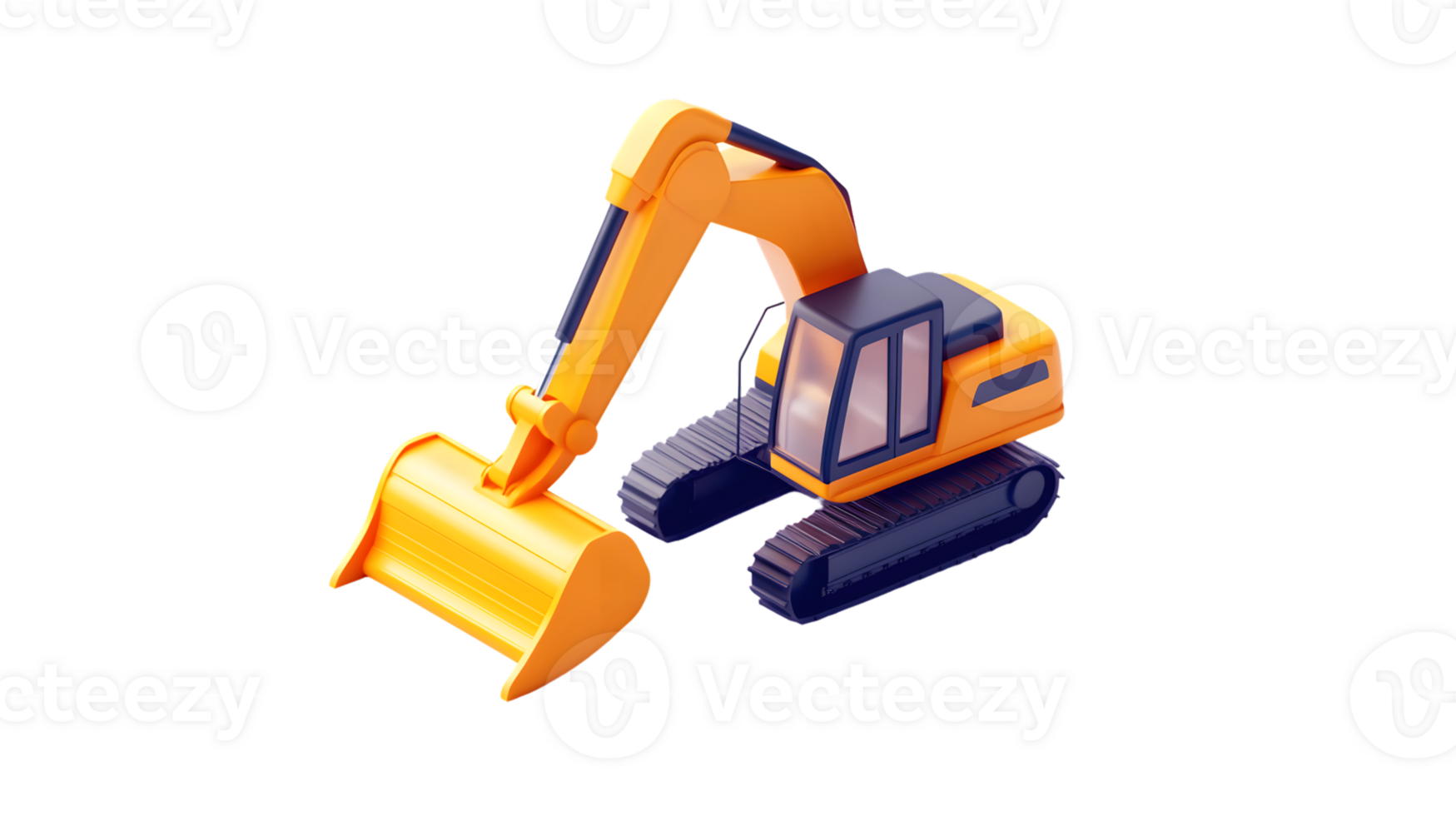 A vibrant construction excavator in action ideal for engineering building and machinery them png