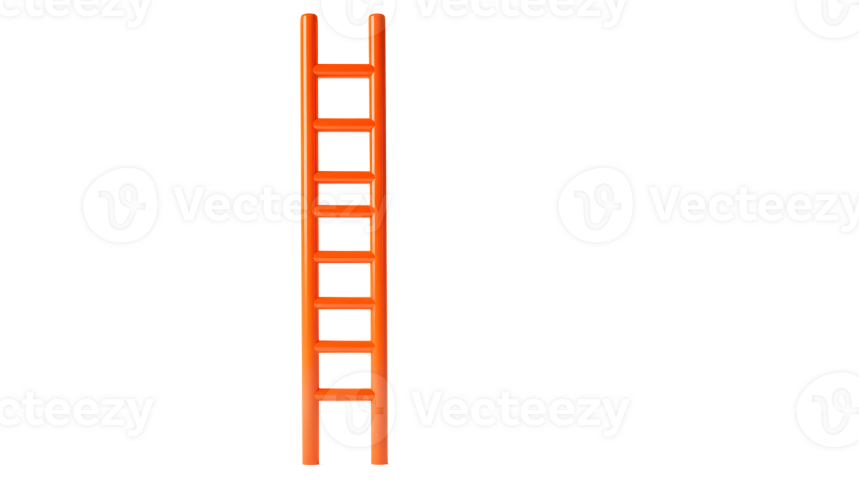 A vibrant orange ladder standing tall against a black background ideal for concepts of progres png