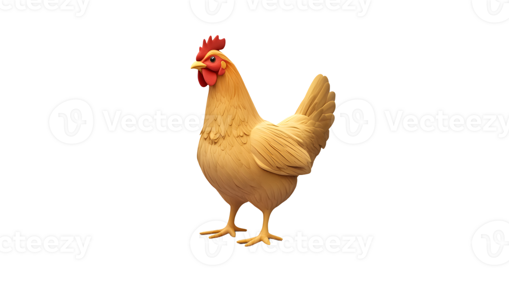 A vibrant rooster standing tall with detailed feathers perfect for farm animal and poultry t png