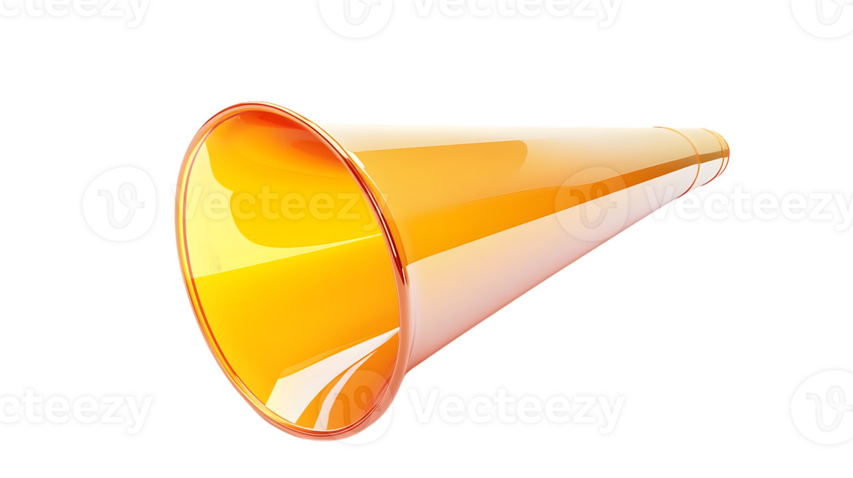 A vibrant orange cone with a glossy finish ideal for design elements and creative projects png