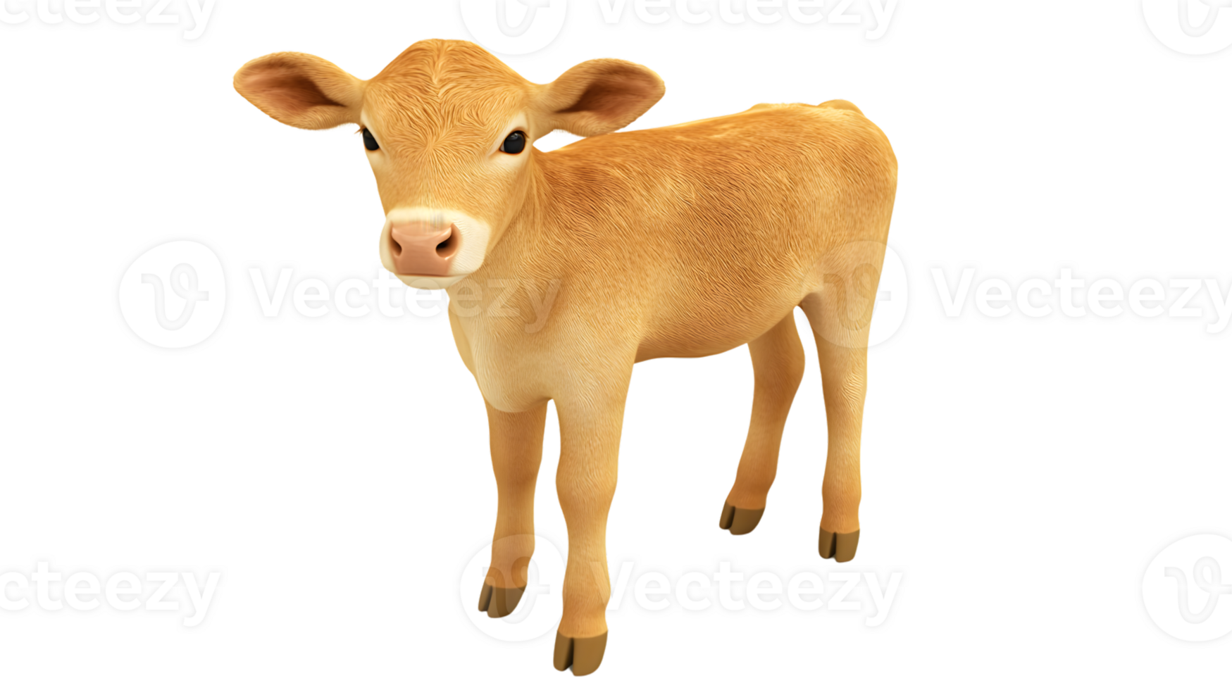 A young calf standing against a black background perfect for agricultural farming and animal png